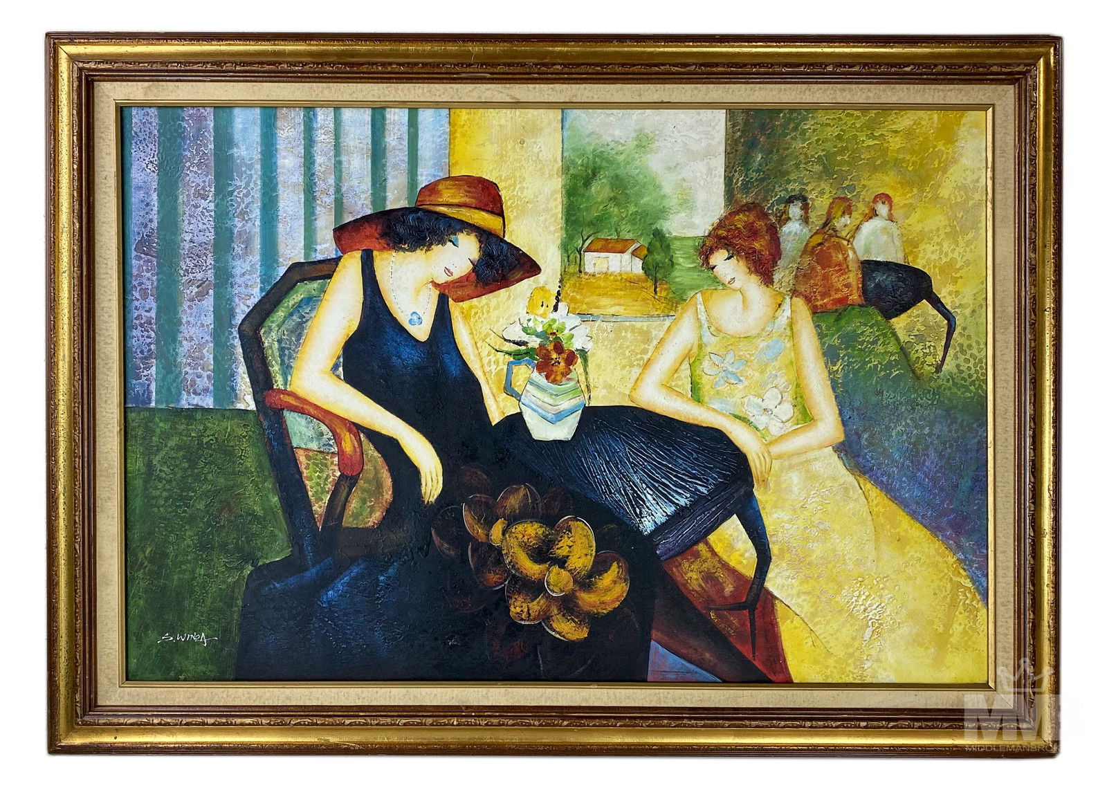 S. Winoa Signed Original Oil Painting after Tarkay (1 of 6)