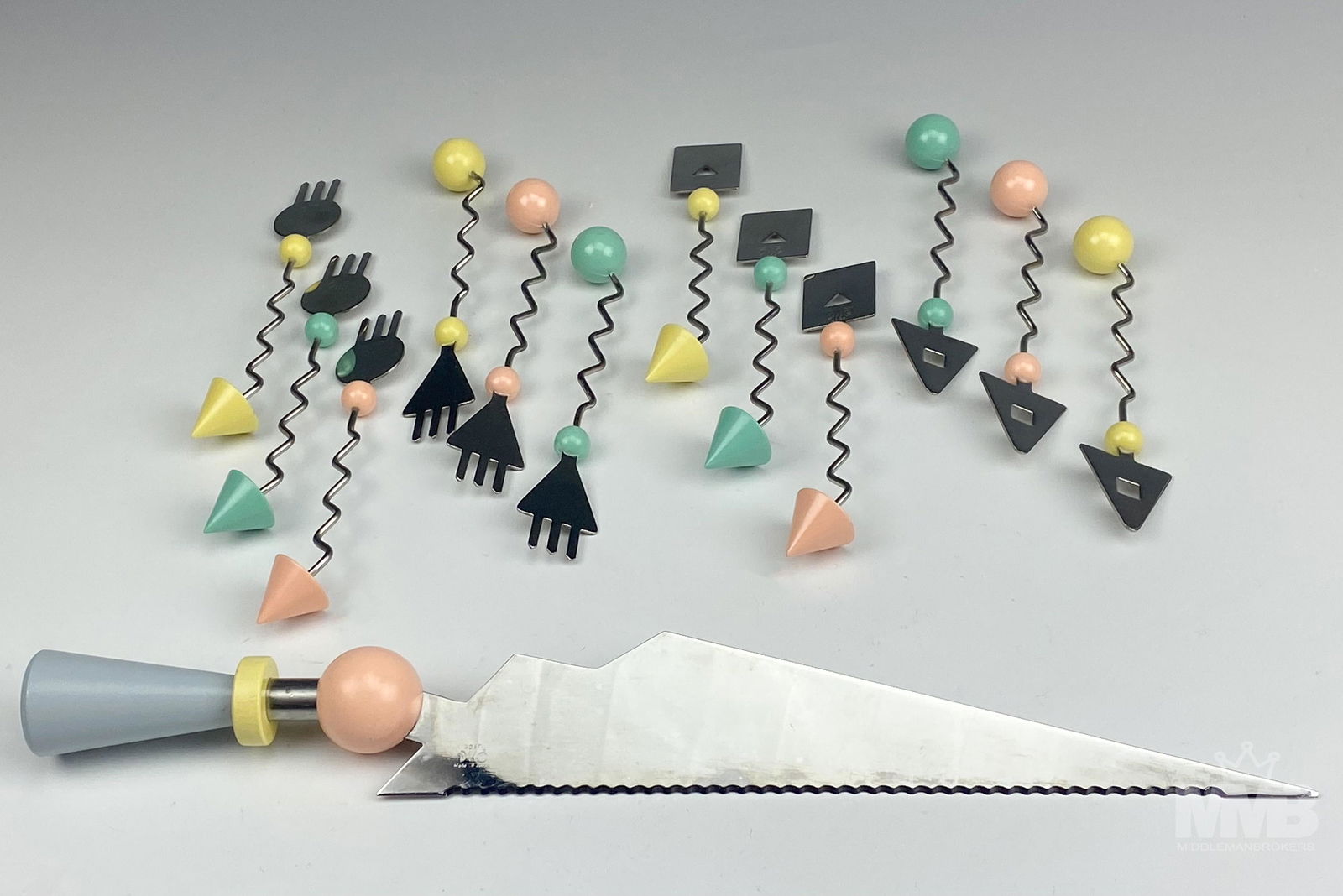 Deco Style Knife w/ 12 Hor D'oeuvres Cocktail Set (1 of 6)