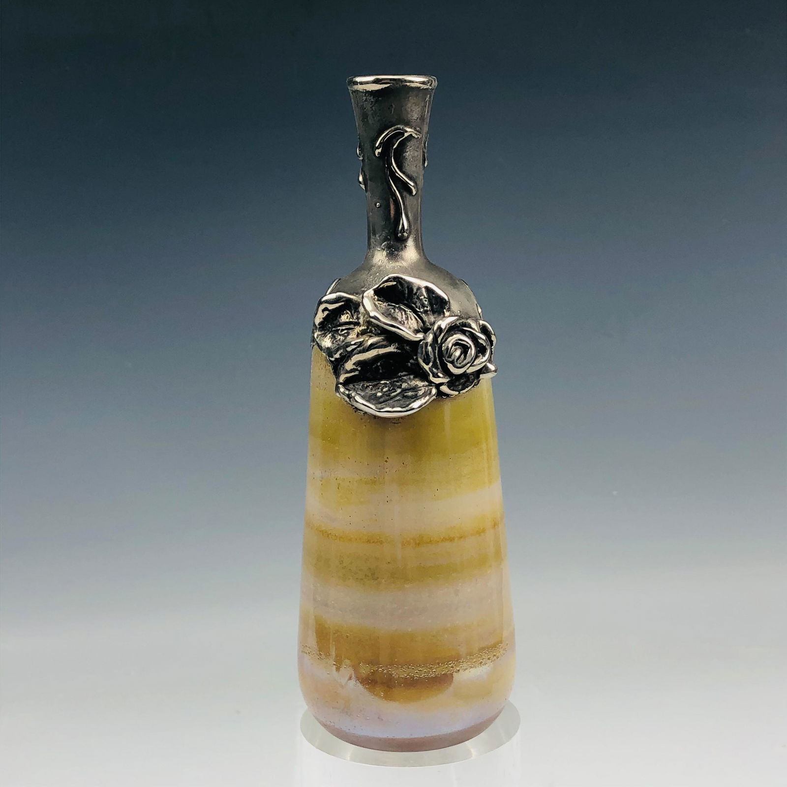 Neker Israel Sterling Silver Overlay Glass Bottle (1 of 4)