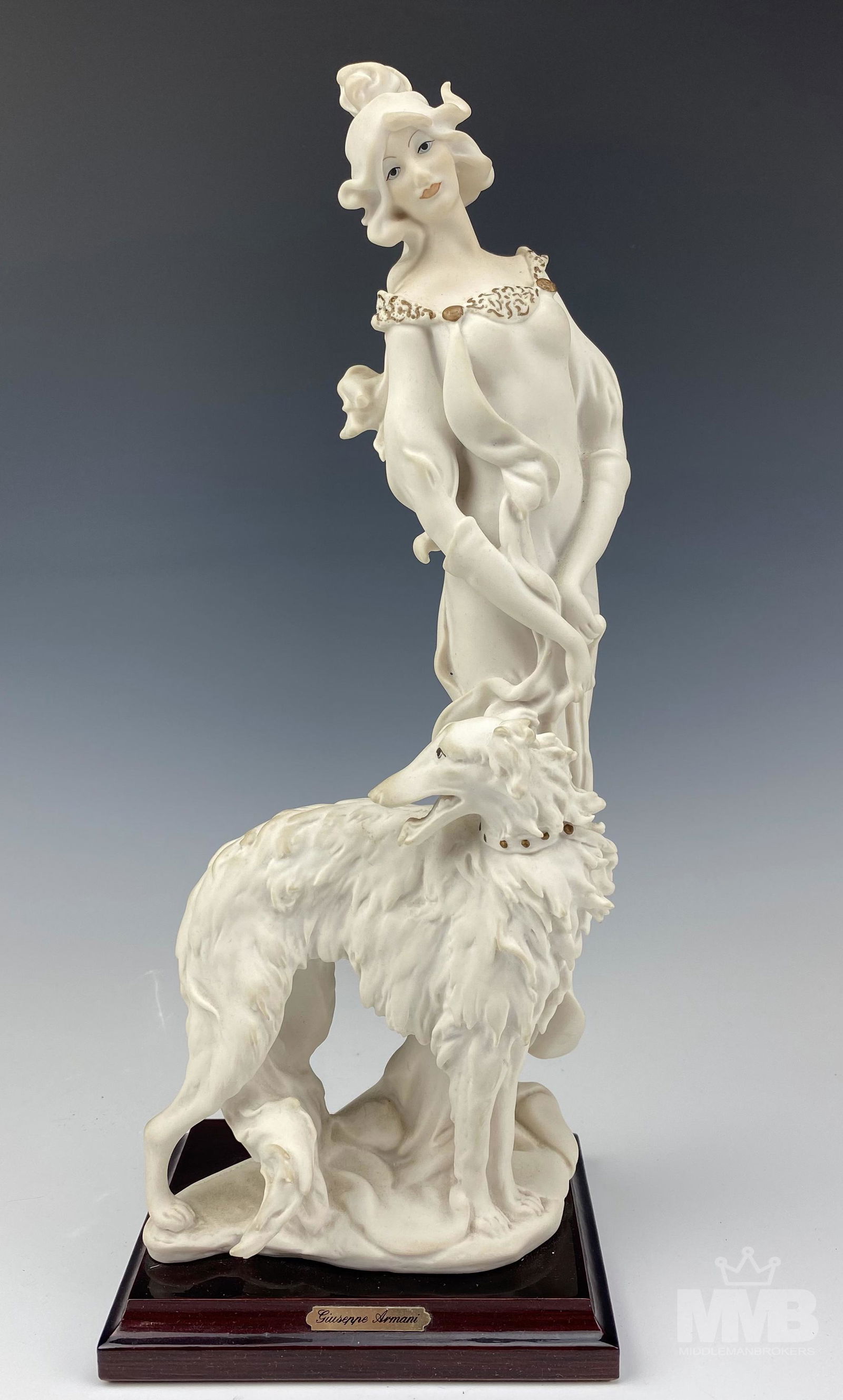 Giuseppe Armani 1987 Lady with Borzoi Dog Figurine (1 of 5)