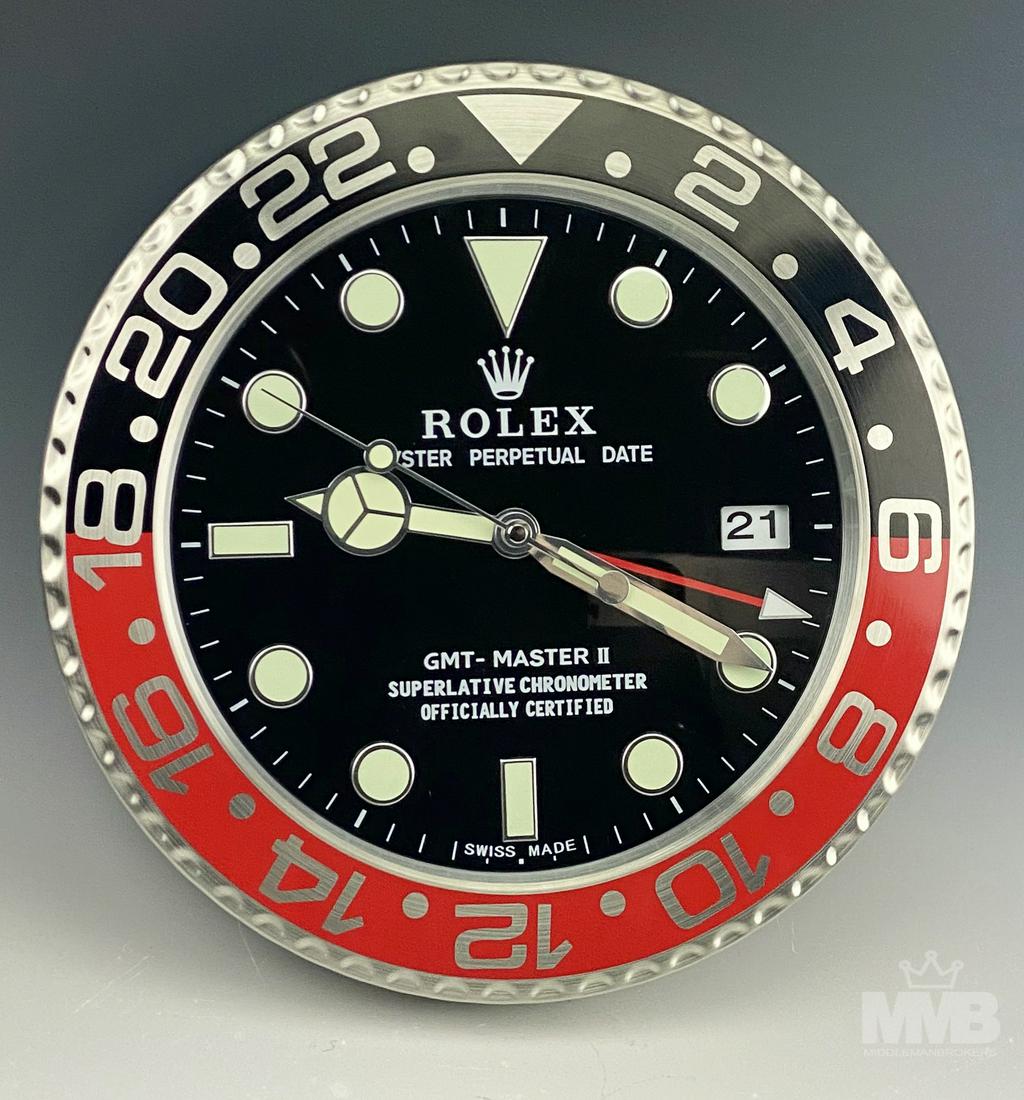 ROLEX GMT Master II Coke Red & Black Dealers Clock (1 of 5)