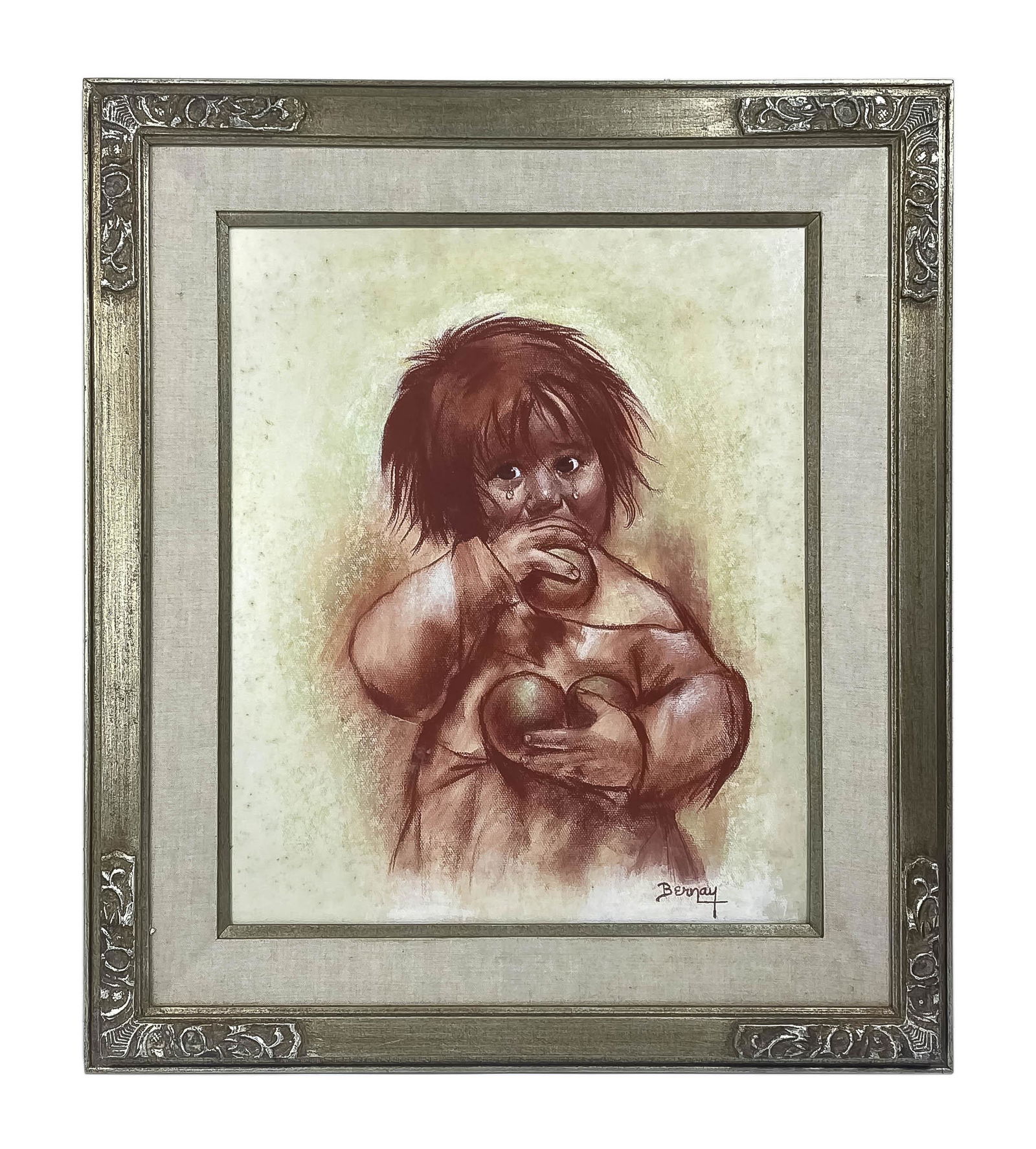 Betti Bernay 1926-2010 Crying Little Girl Painting (1 of 5)