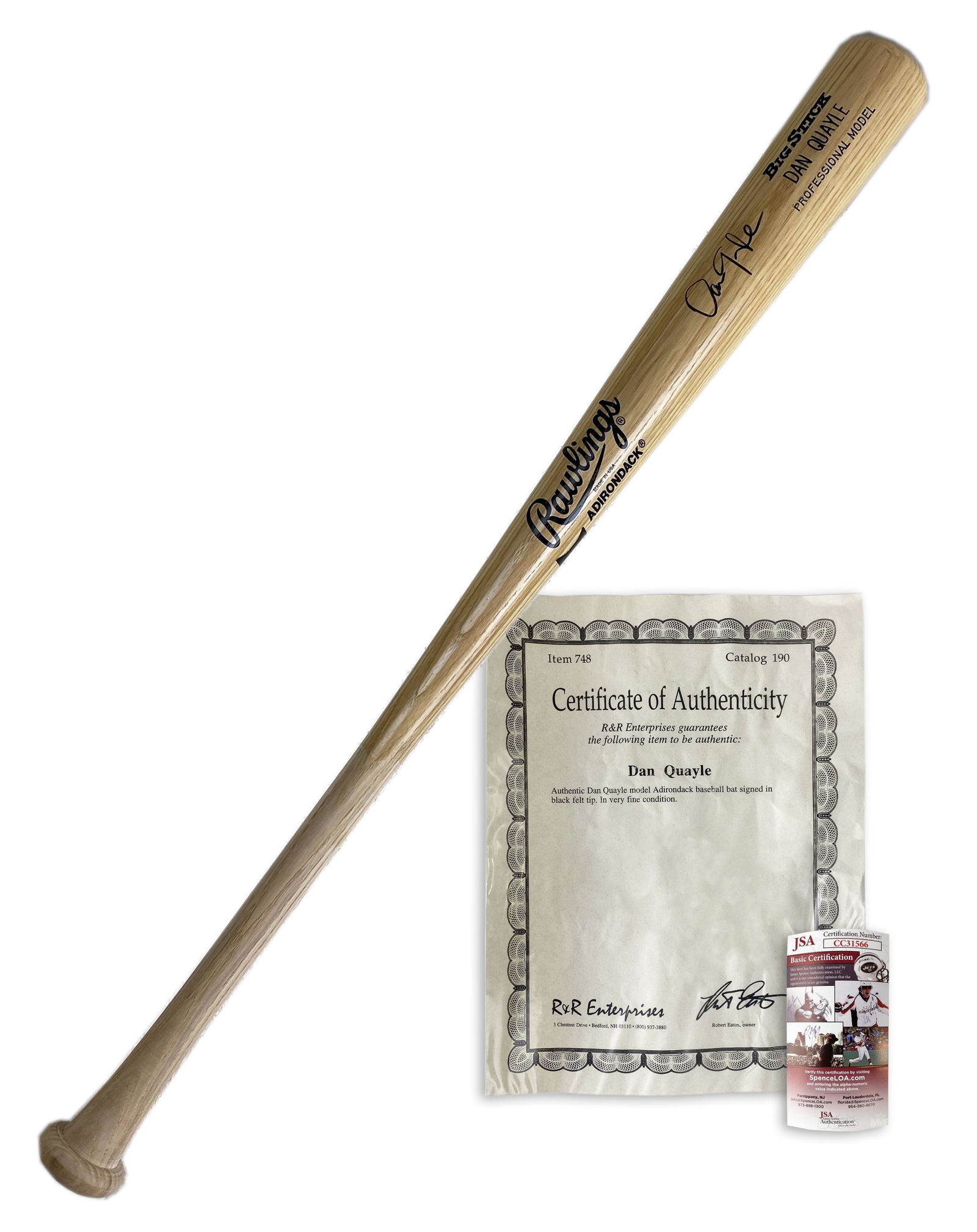 Dan Quayle Autograph Rawlings Baseball Bat SIGNED (1 of 5)