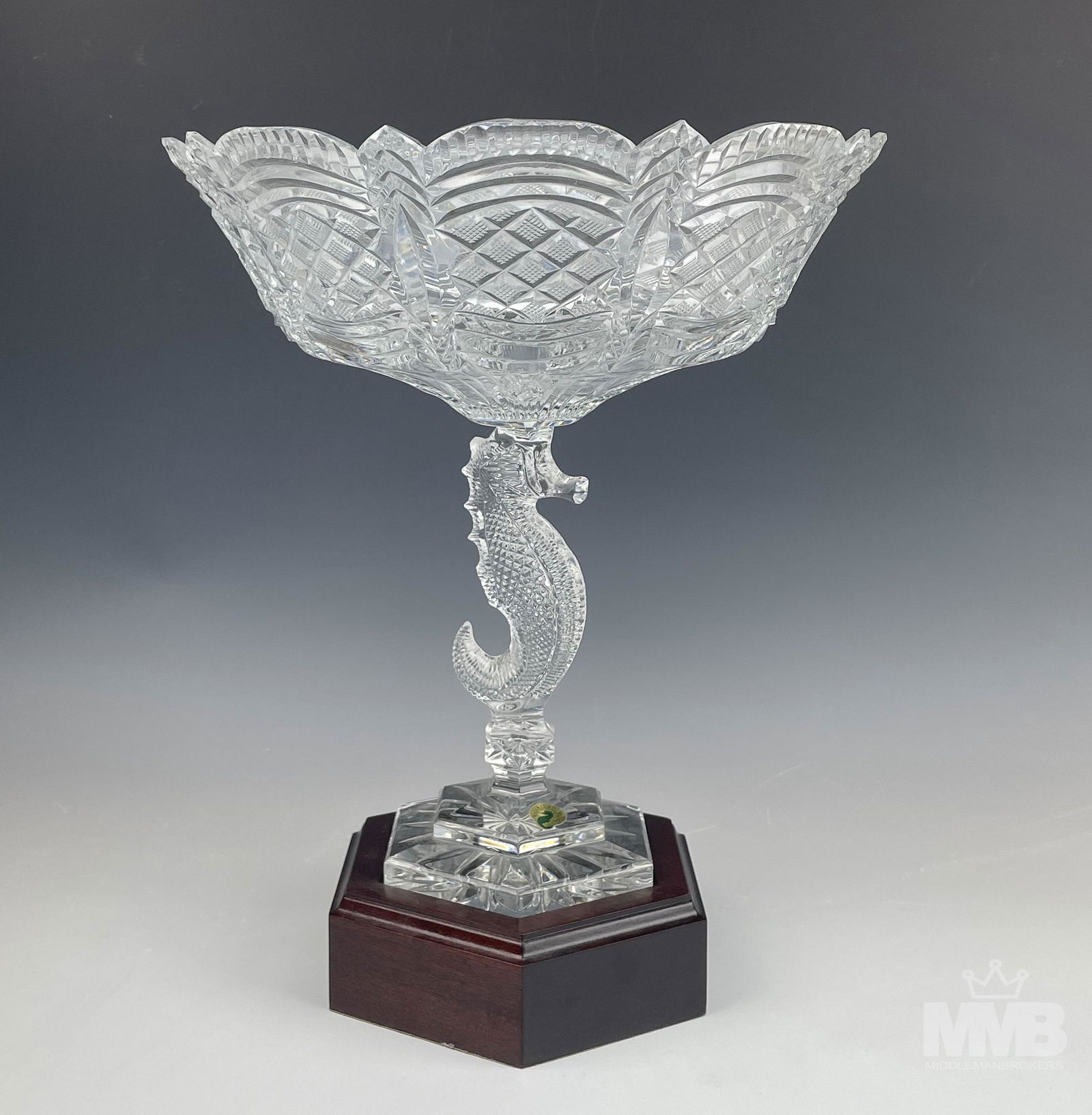 Waterford Cut Crystal Seahorse Centerpiece Bowl (1 of 8)