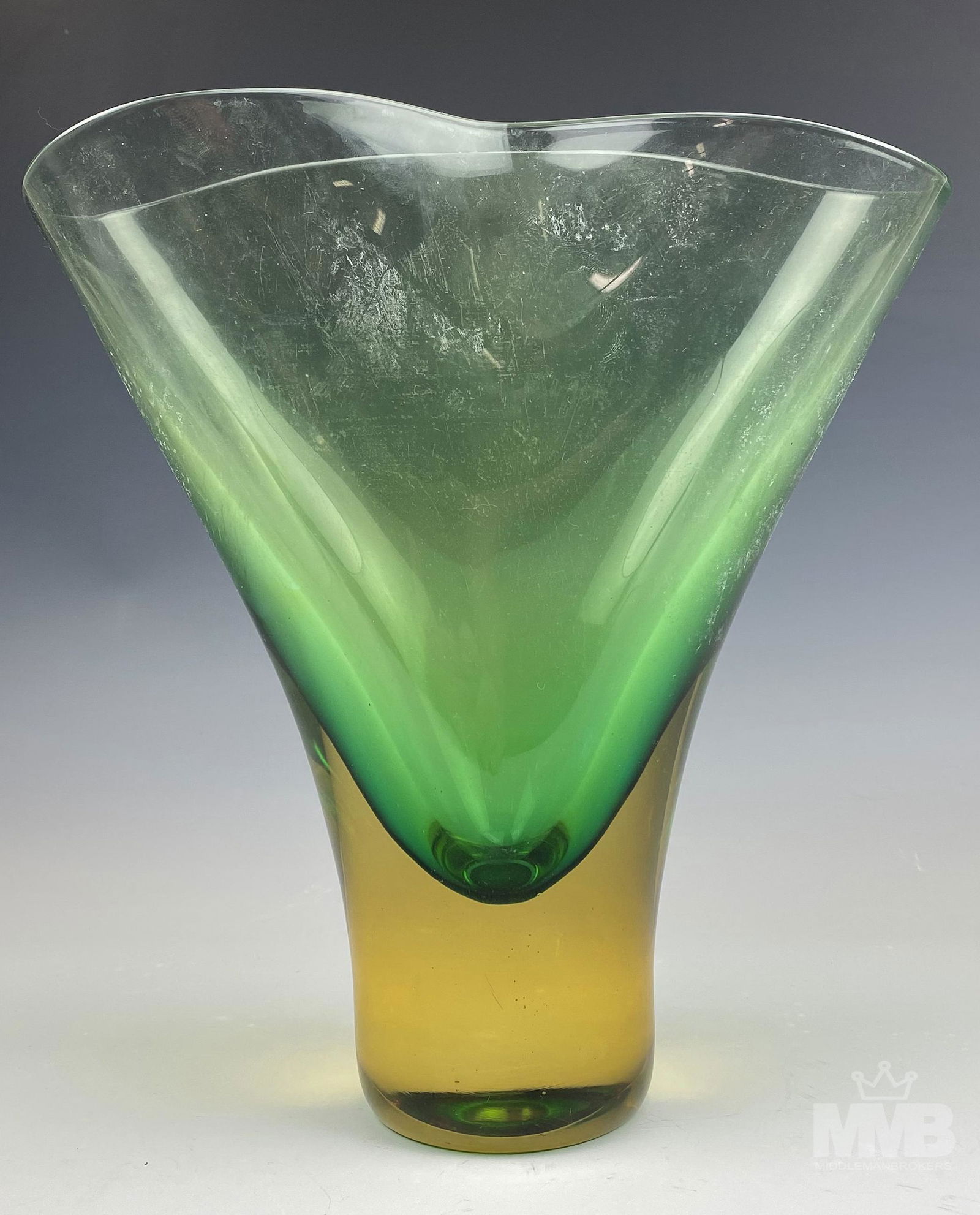 Murano Italian Sommerso Art Glass Freeform Vase (1 of 6)