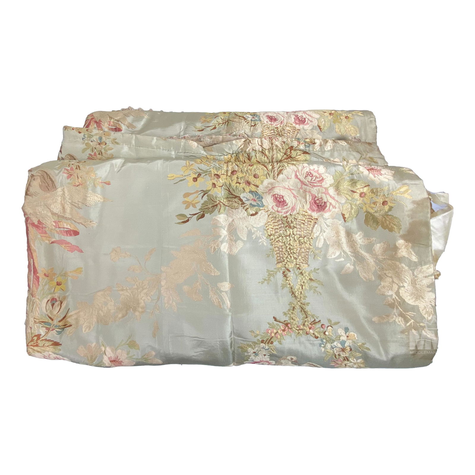 Antique Brocade Silk Victorian Era Window Panels (1 of 6)