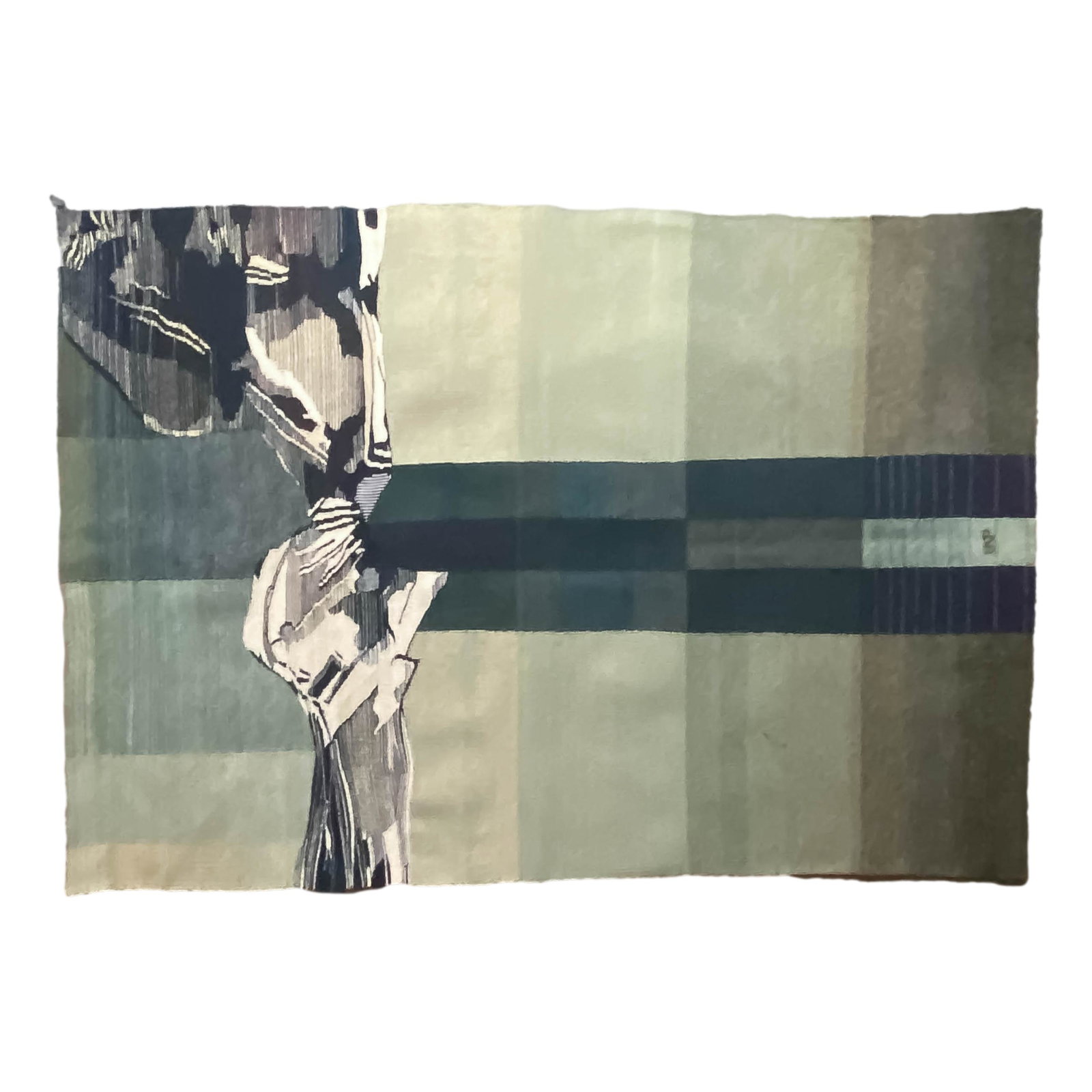 BKP 52" Handmade Abstract Green Wool Wall Tapestry (1 of 5)