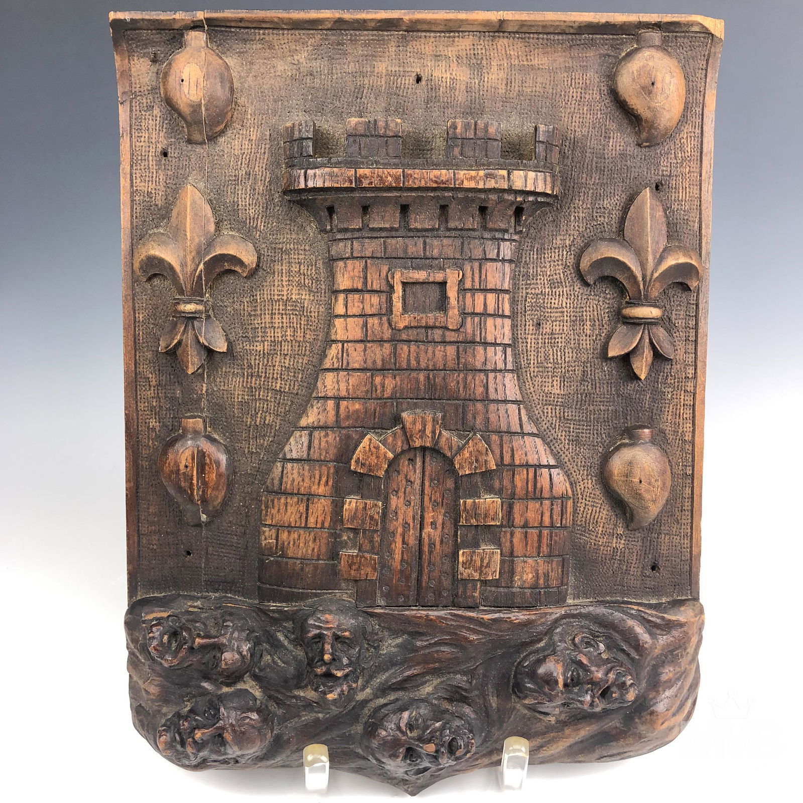 Signed Hand Carved Wood Gothic Castle Wall Decor (1 of 6)