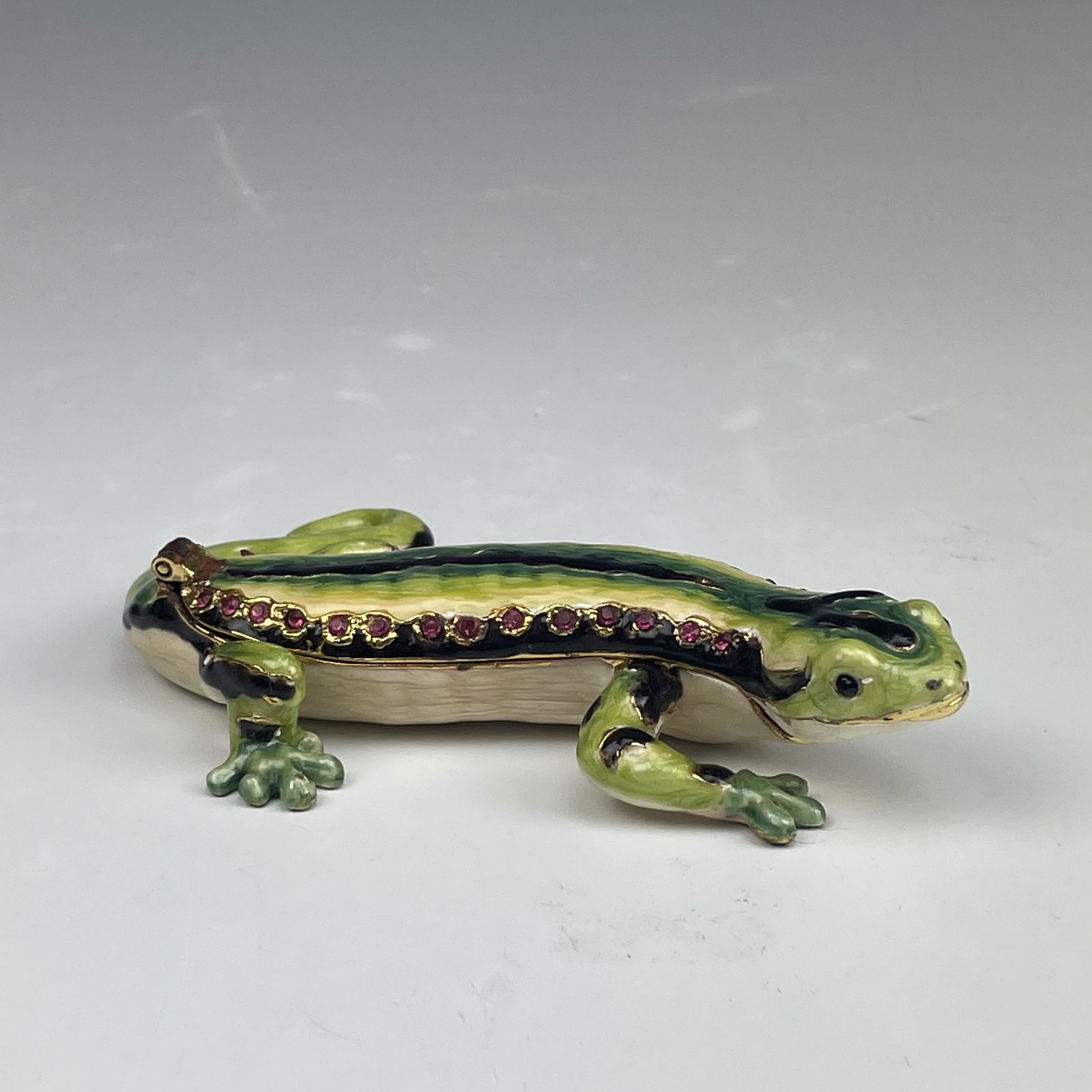 Jay Strongwater Style Enameled Gecko Trinket Box (1 of 7)