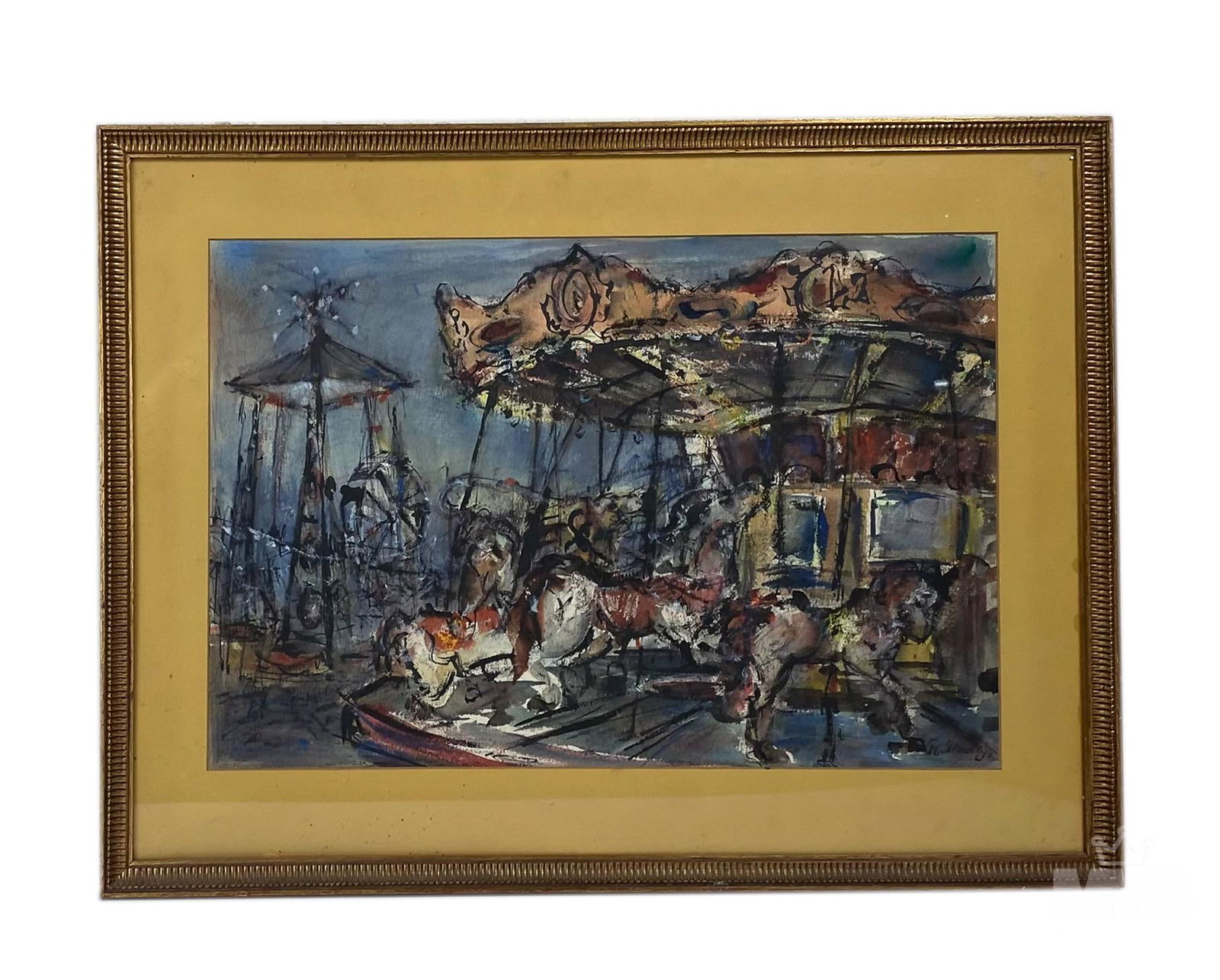 Signed R. Marsh Watercolor On Paper Painting (1 of 5)