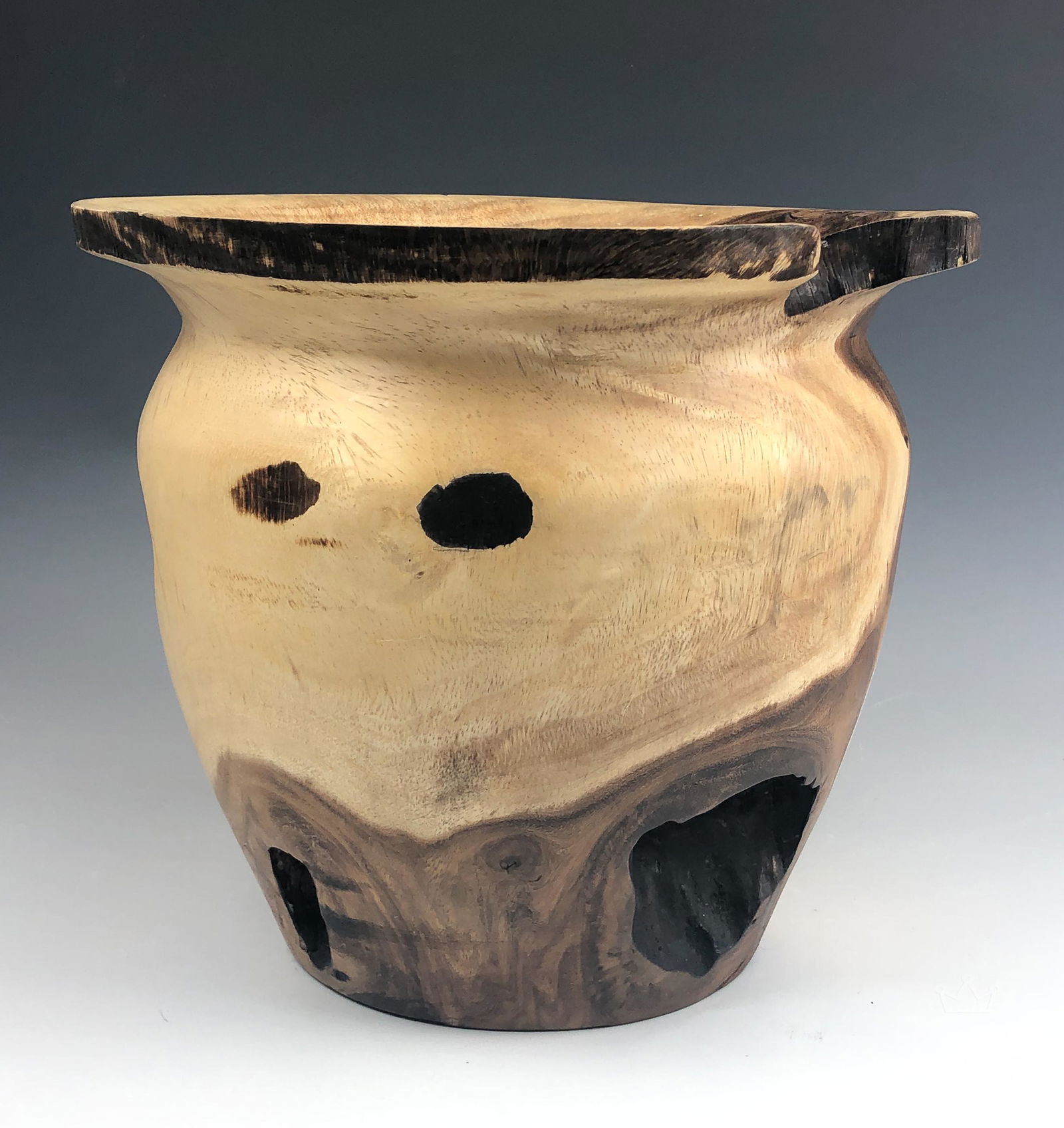 Natural Burl Wood Carved Large Jardiniere Planter (1 of 3)