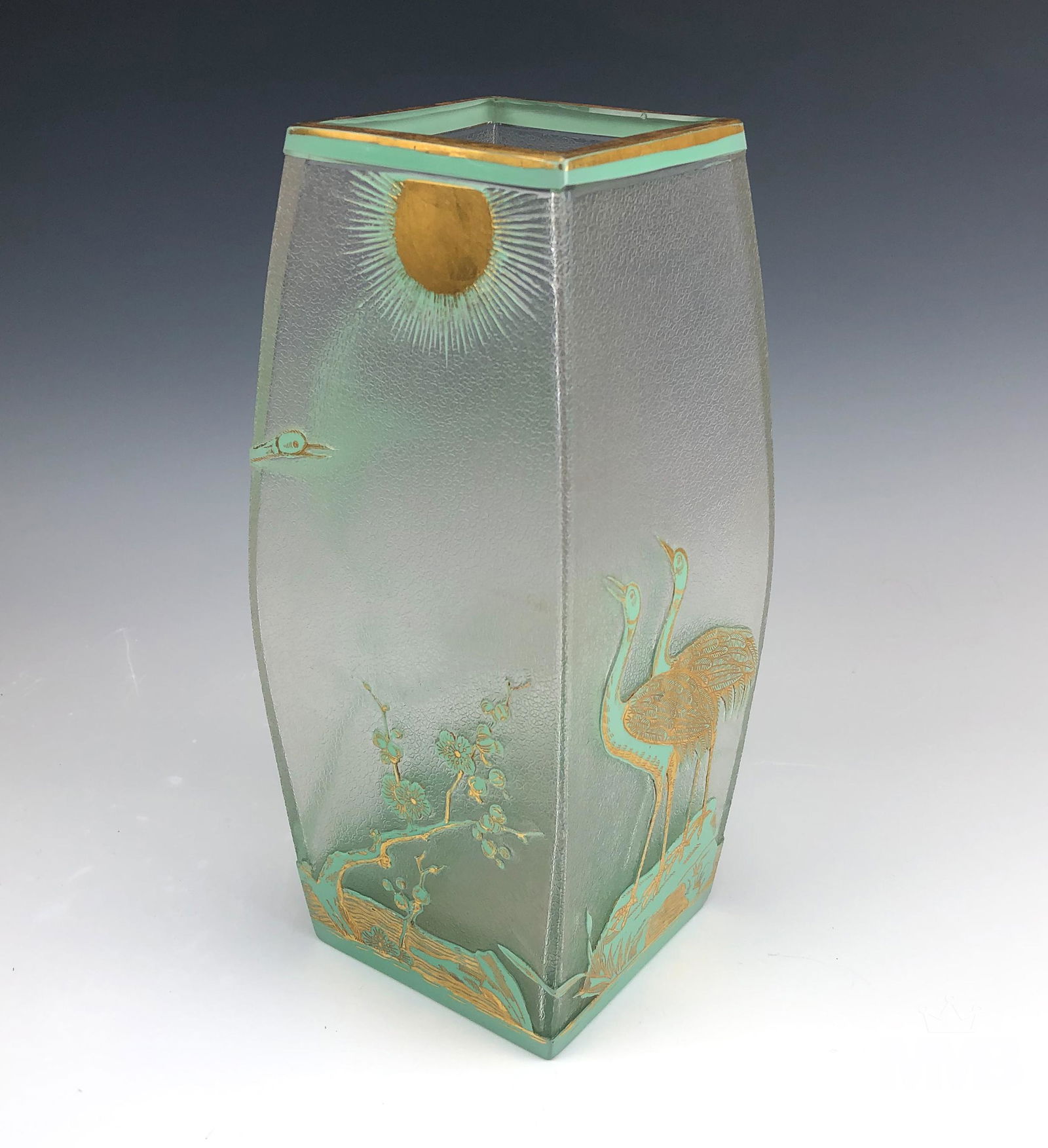 Mount Joy Cut to Clear Oriental Cameo Relief Vase (1 of 6)