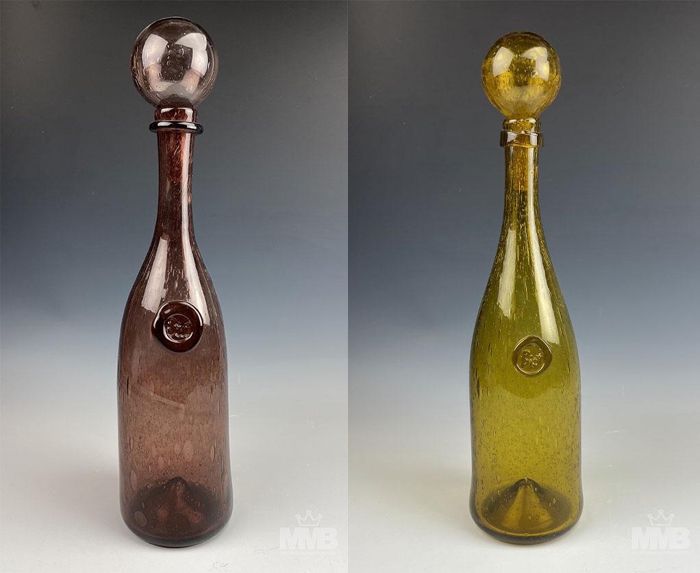 Pair of La Verrerie De Biot Bubble Glass Decanters (1 of 13)