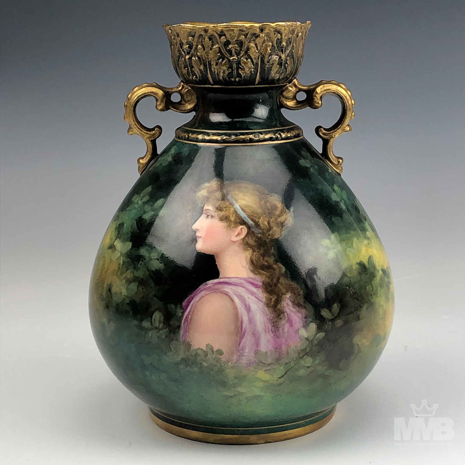 Royal Bonn Portrait Porcelain Handled Urn Vase (1 of 8)