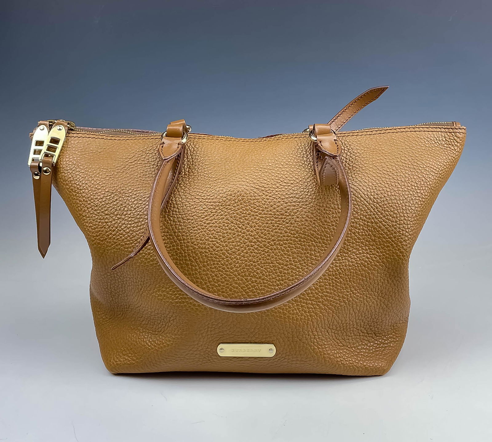 Burberry Italian Brown Leather Tote Bag Purse (1 of 3)