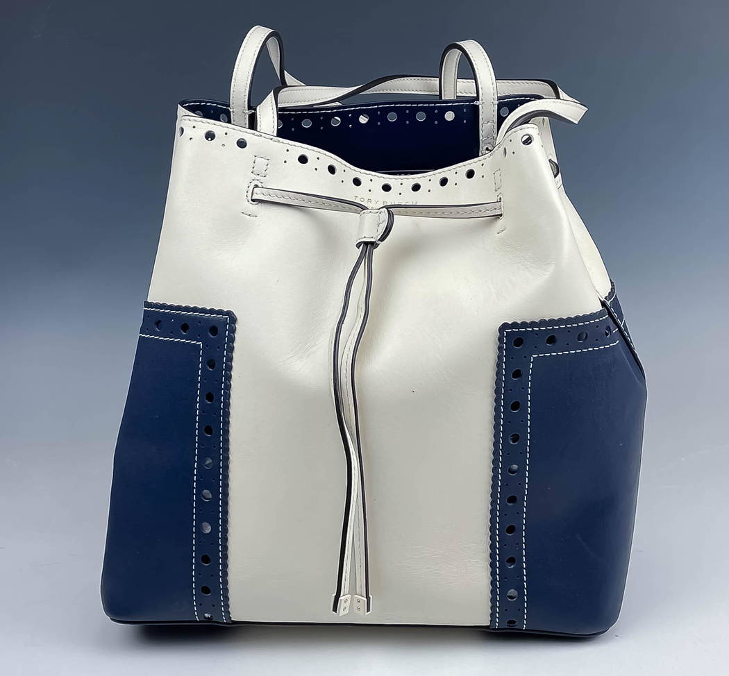Tory Burch Block T Brogue Drawstring Bucket Tote Tory Burch Block T Brogue Drawstring Bucket Tote
