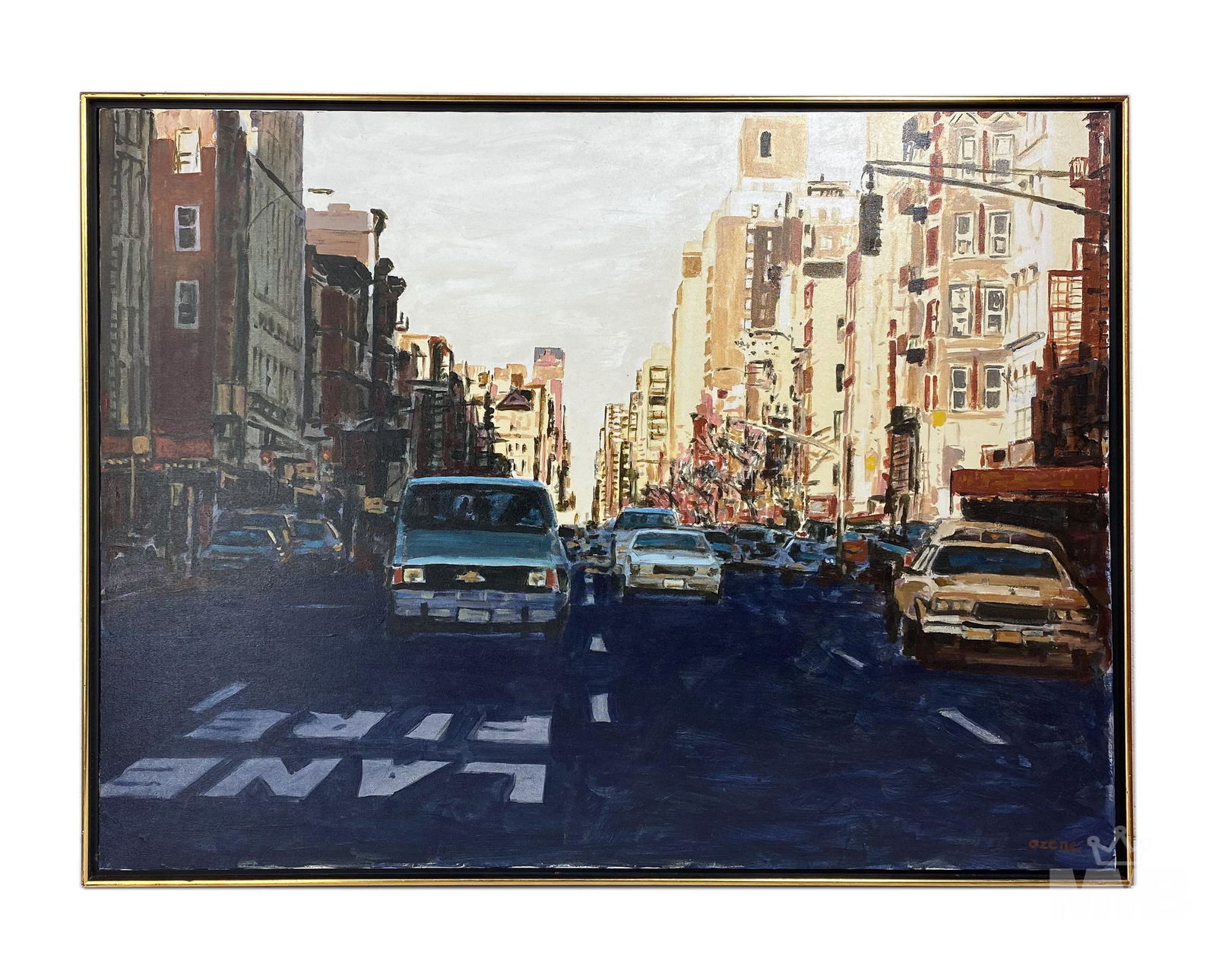 Signed New York Cityscape Oil on Canvas Painting (1 of 4)