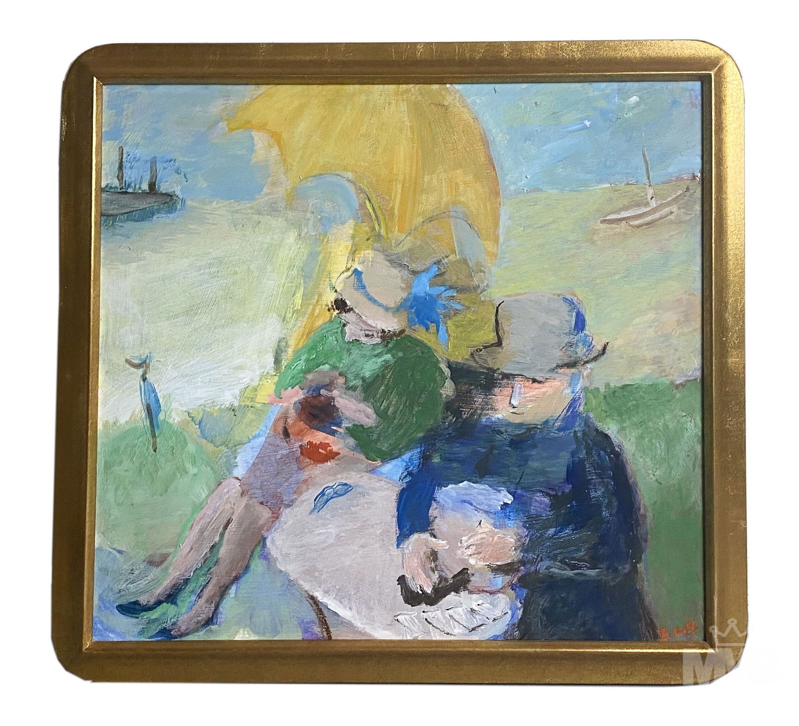 Beryl Goss 20th Cen Figural Acrylic Art Painting (1 of 4)