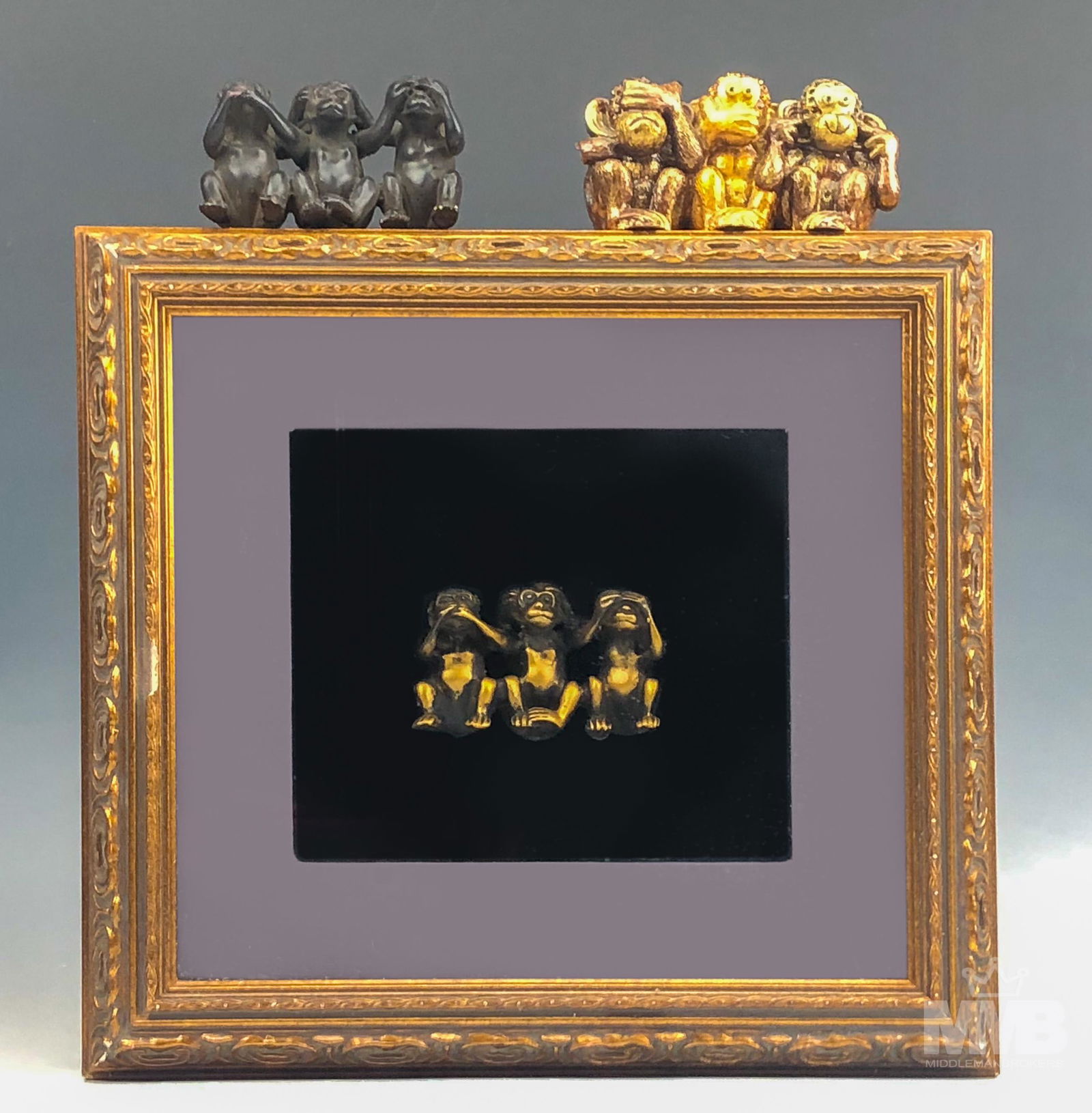 Lot of 3 Hear Speak See No Evil Monkey Sculptures (1 of 7)