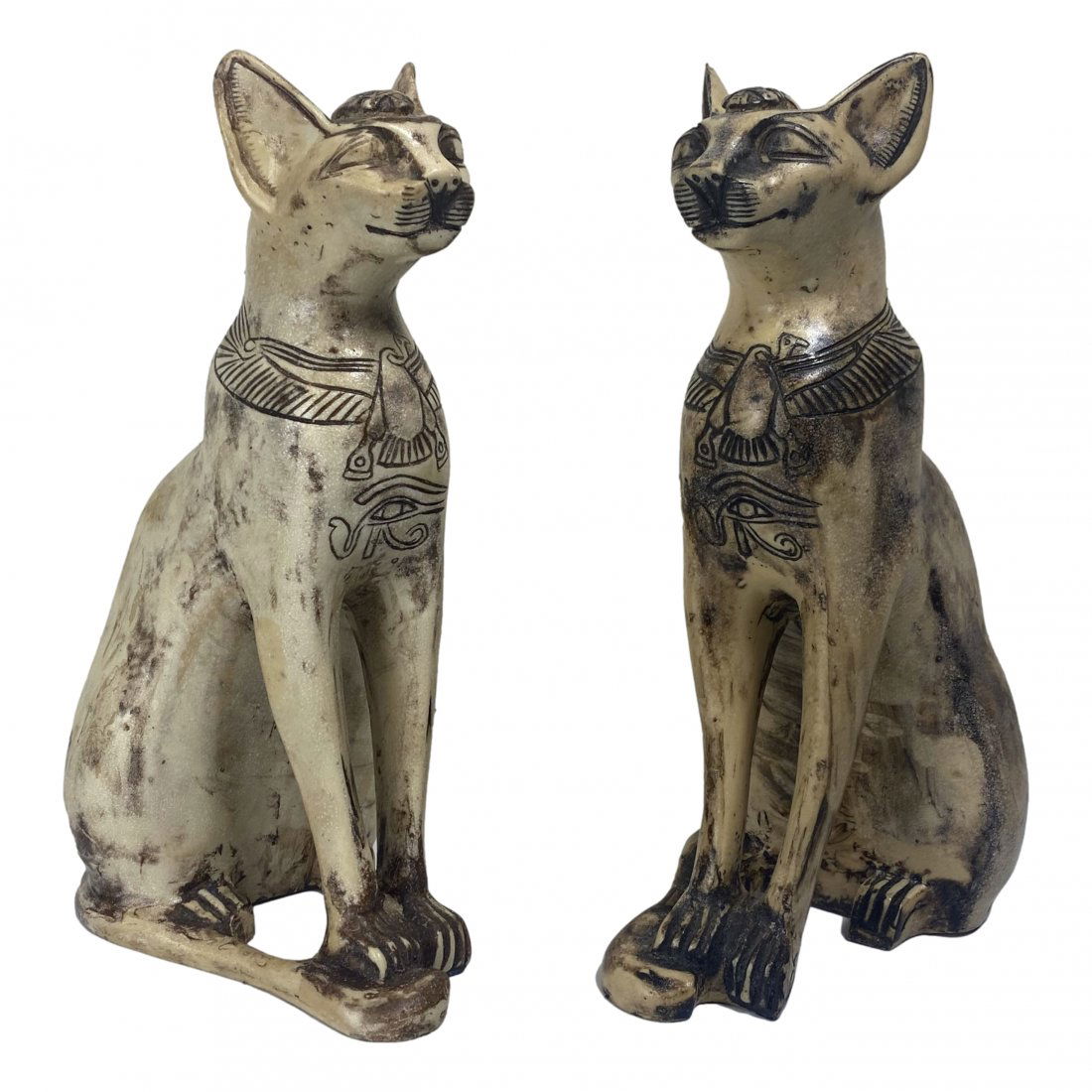 Pair of Hand Carved Egyptian Revival Cat Sculpture (1 of 6)