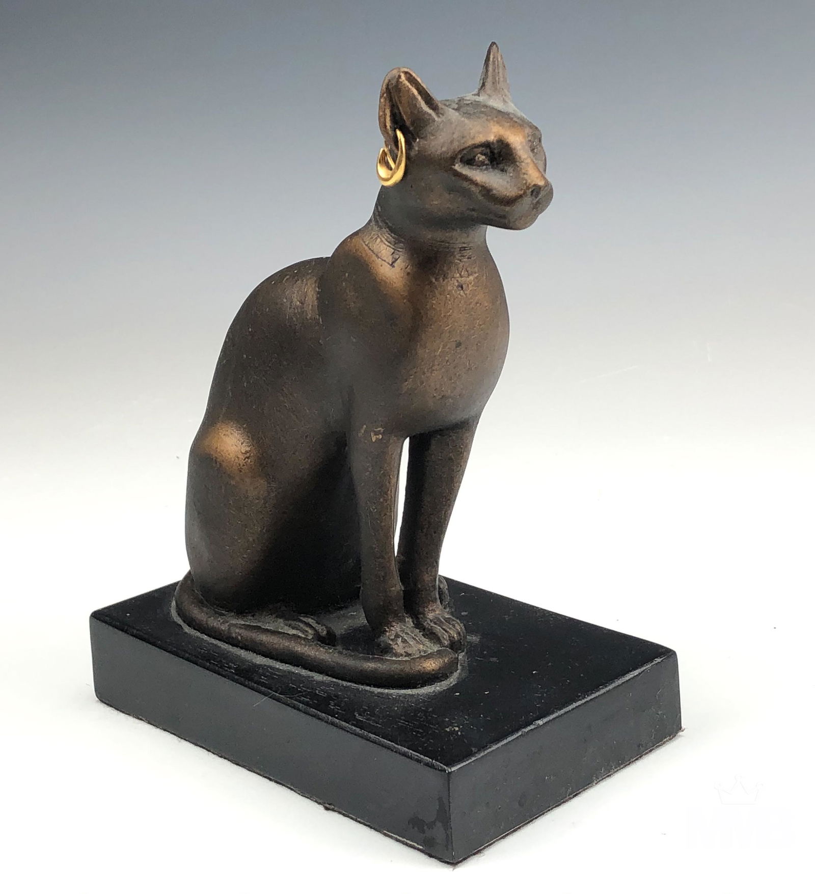 Old Late Ptolemaic Resin Egyptian Cat Sculpture (1 of 4)