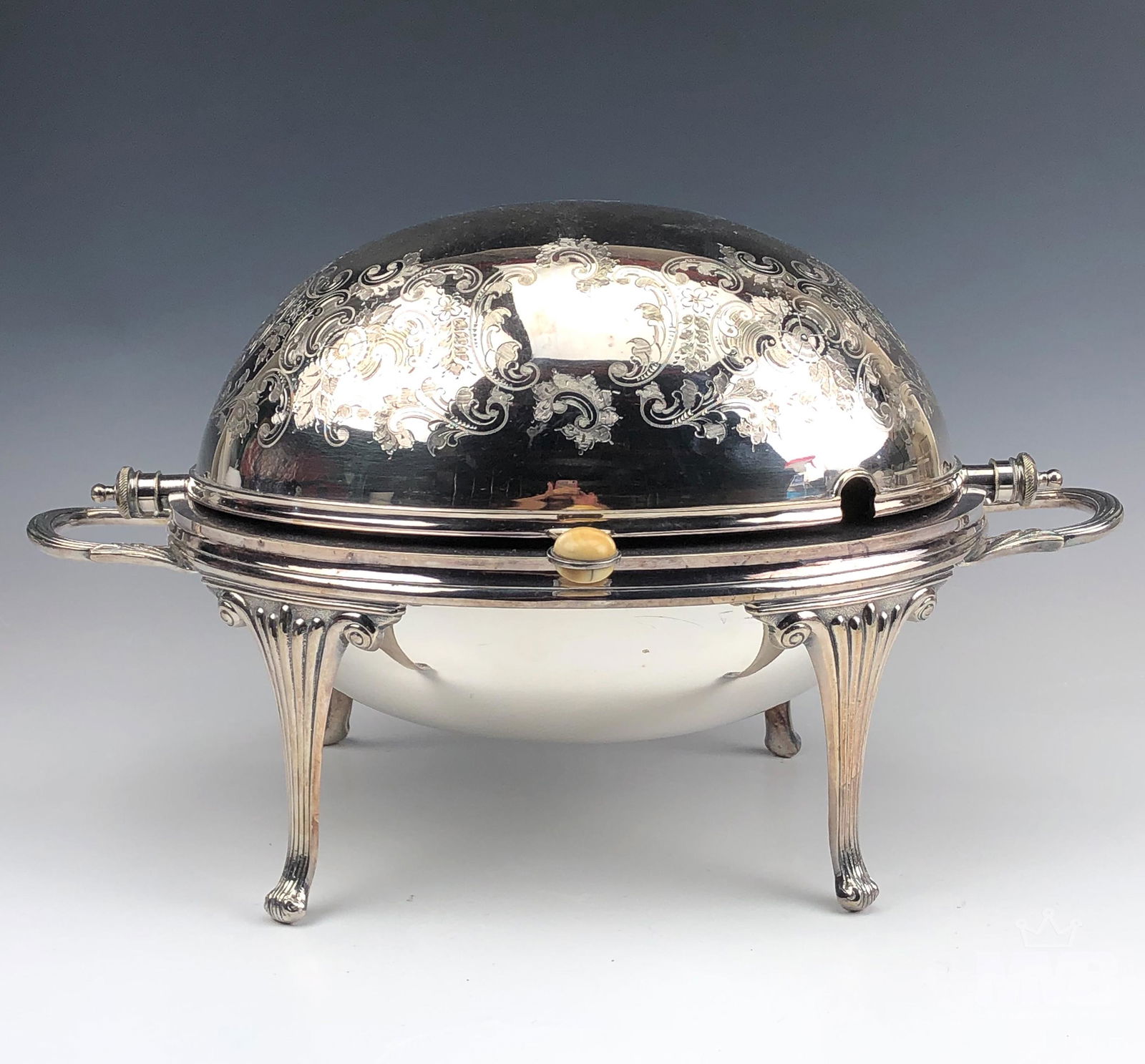 Antique English Silver Plate Dome Breakfast Warmer (1 of 5)