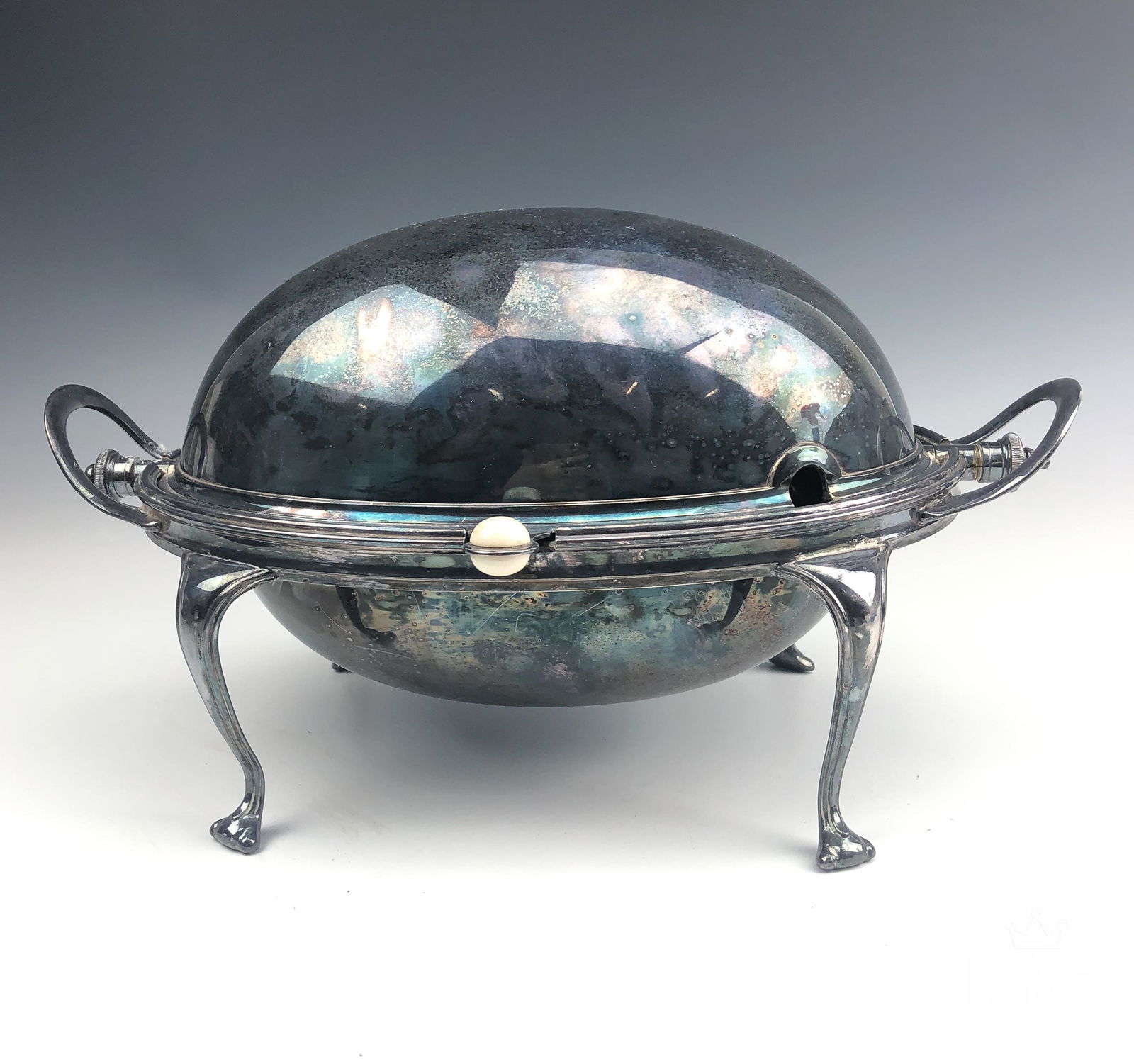 Antique English Silver Plate Dome Sauceboat Warmer (1 of 5)