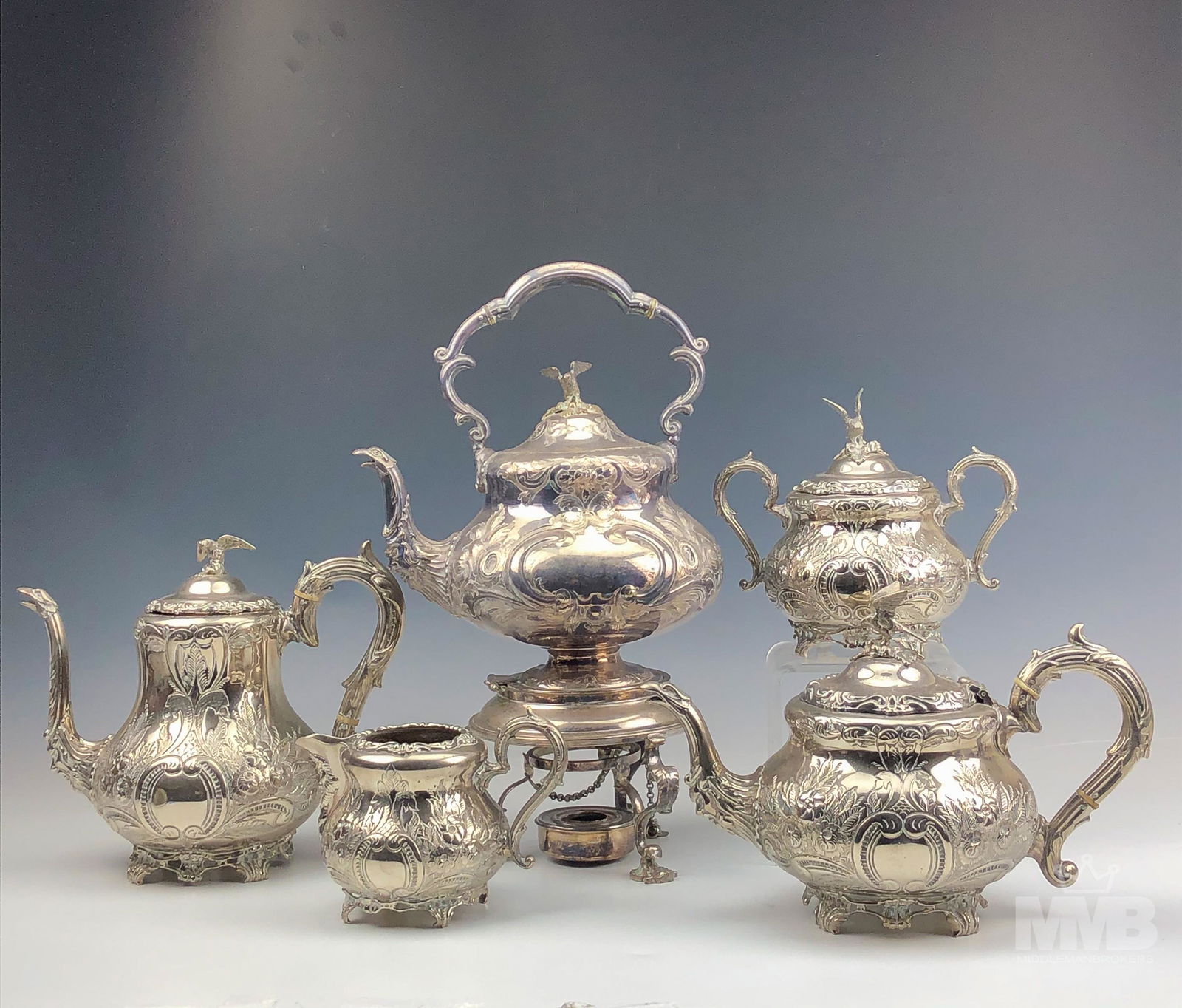 Israel Freeman & Son Silver Plate Service Tea Set (1 of 14)