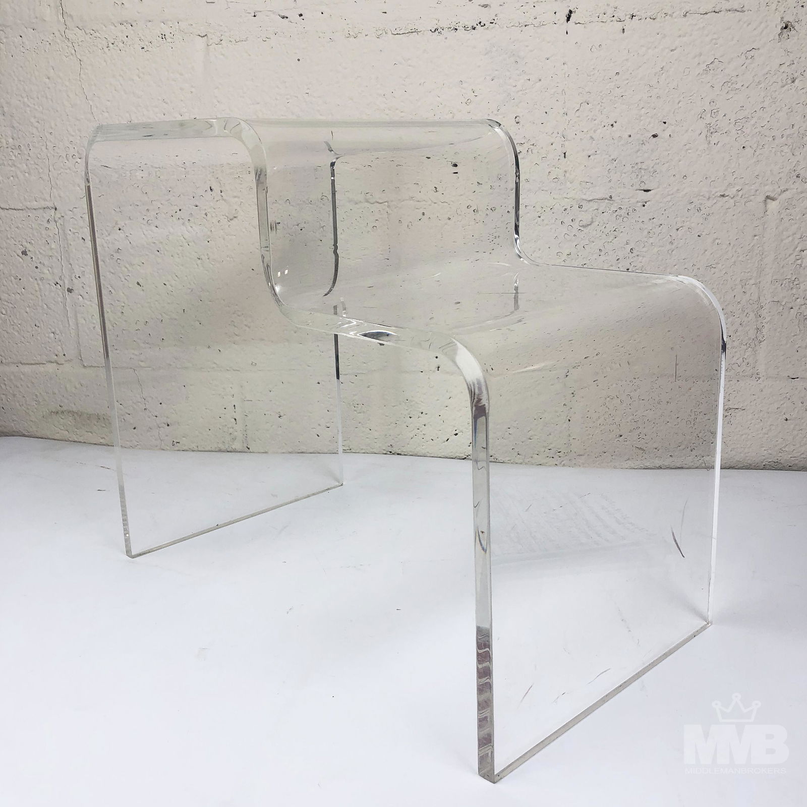 Mid Century Modern Lucite Clear Hollow Stand (1 of 4)