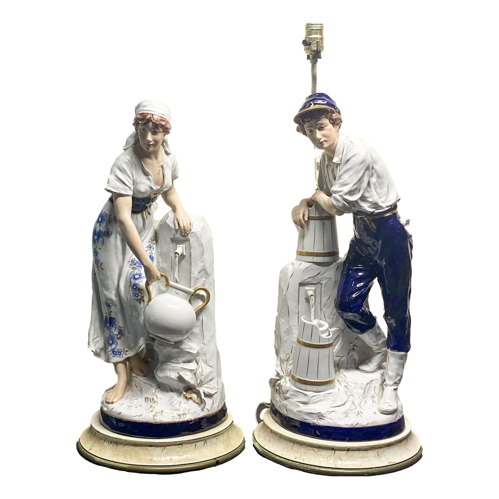 Royal Dux Art Nouveau Porcelain Sculpture Lamps (1 of 4)