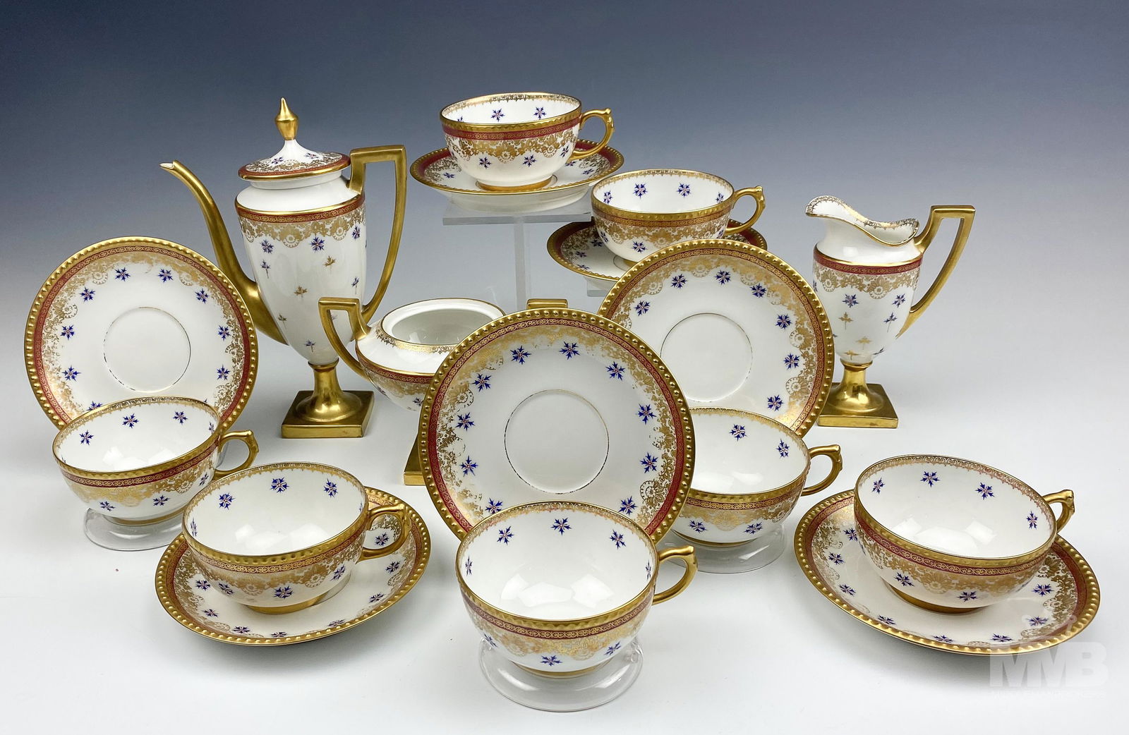17pc Jean Pouyat Limoges Porcelain China Tea Set (1 of 8)