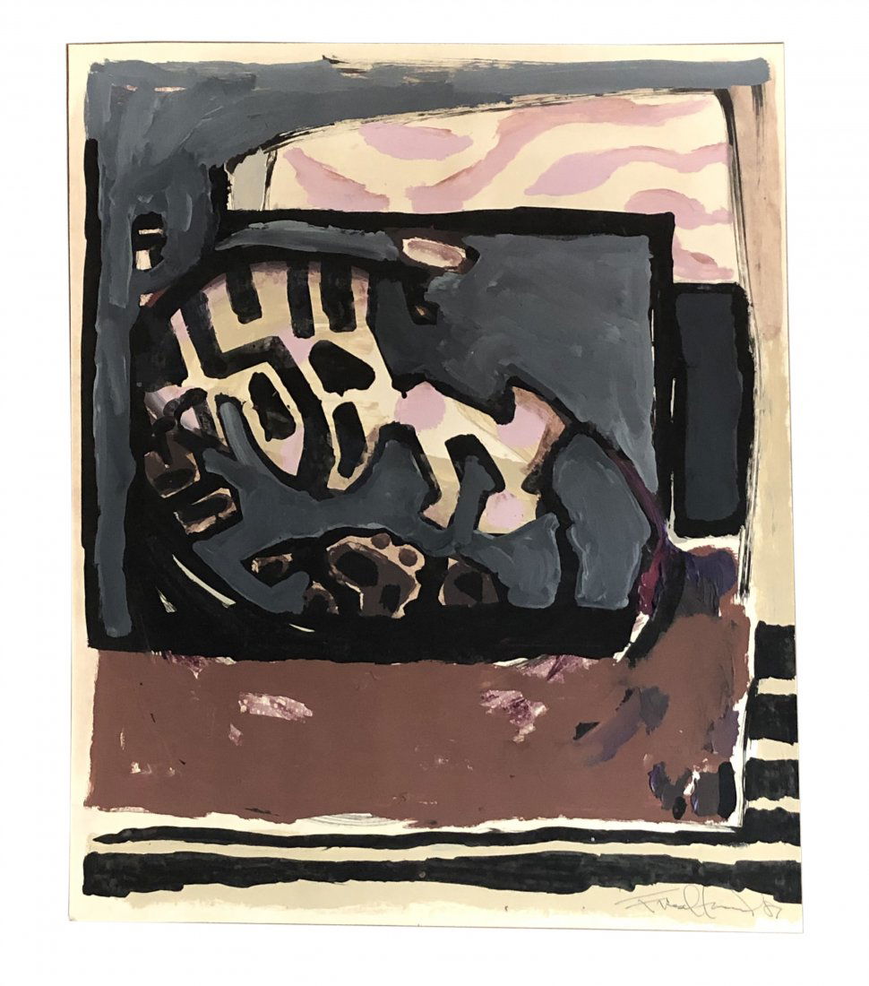 Mystery Artist Signed 1987 Abstract Oil Painting (1 of 3)