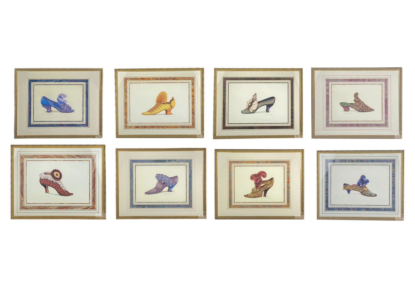 LOT of 8 Fiona Saunders (20th Century) Shoe Prints (1 of 17)