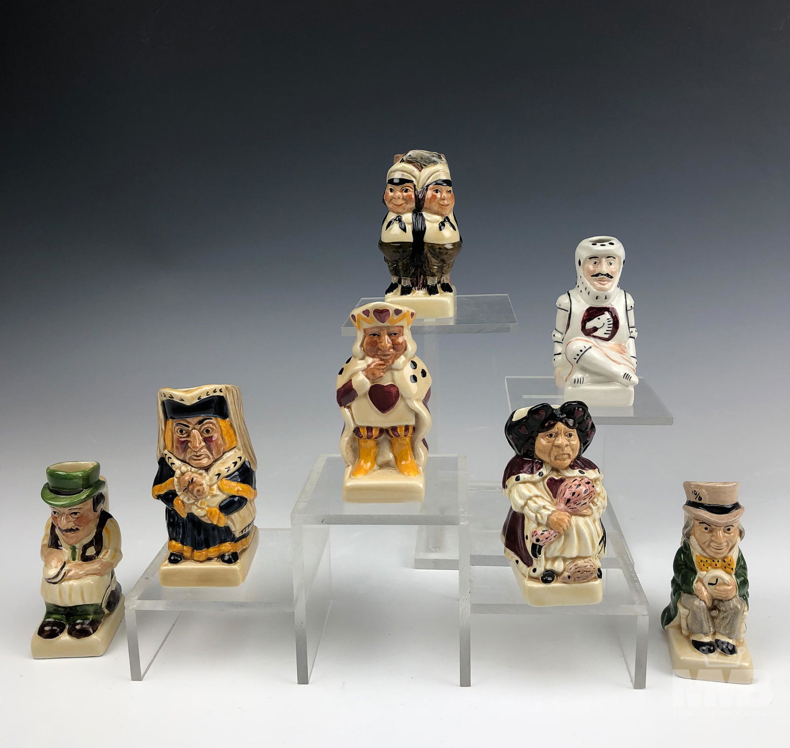 Collection of 7 Alice In Wonderland Mini Toby Jugs (1 of 8)