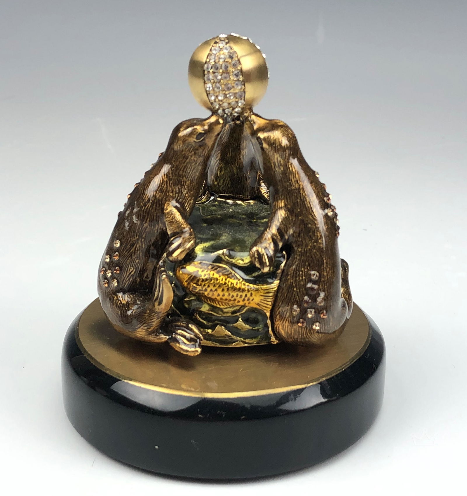 Wendy Reed Enamel & Swarovski Seal Paperweight (1 of 3)