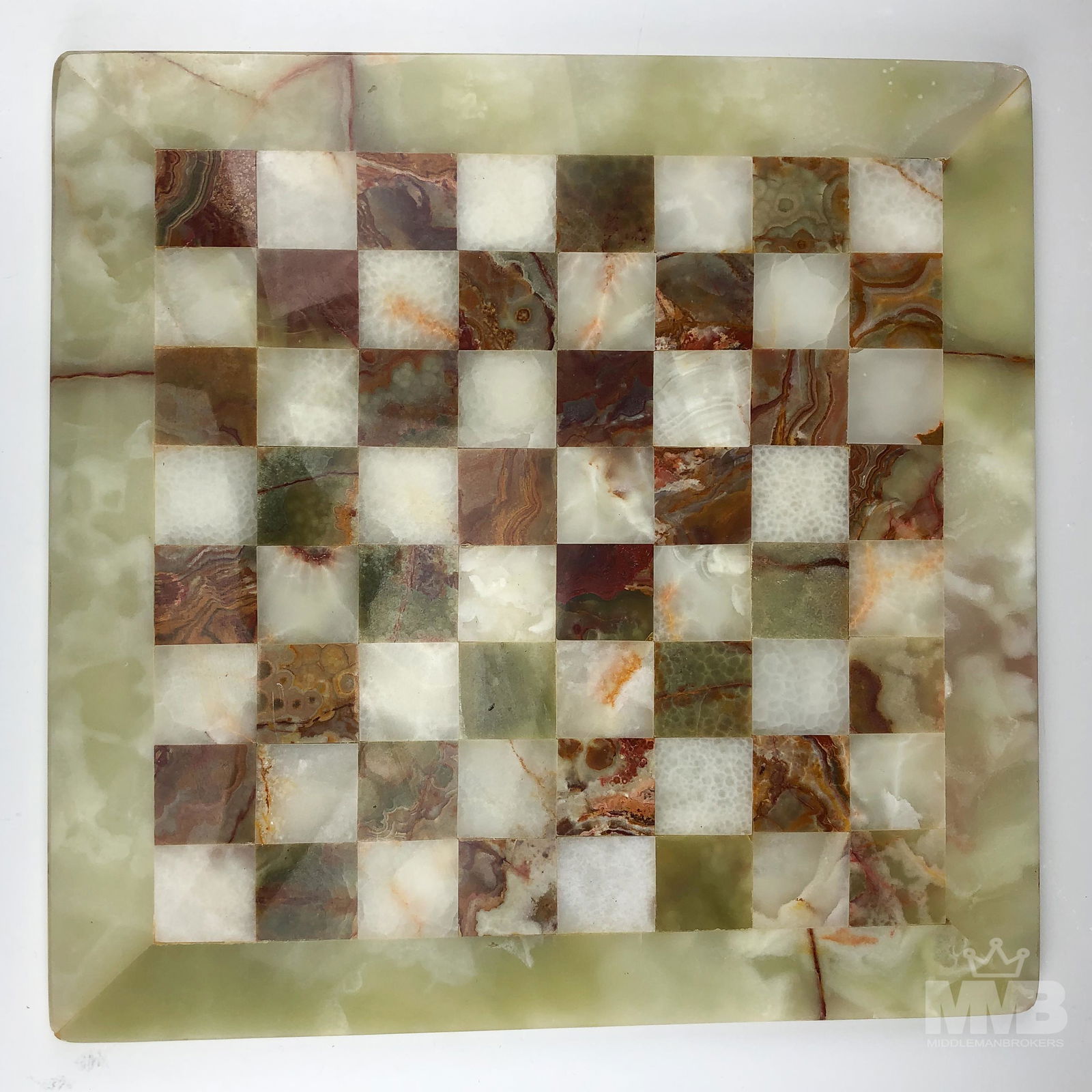 Handmade Brown & Green Onyx Inlaid Chess Board (1 of 6)