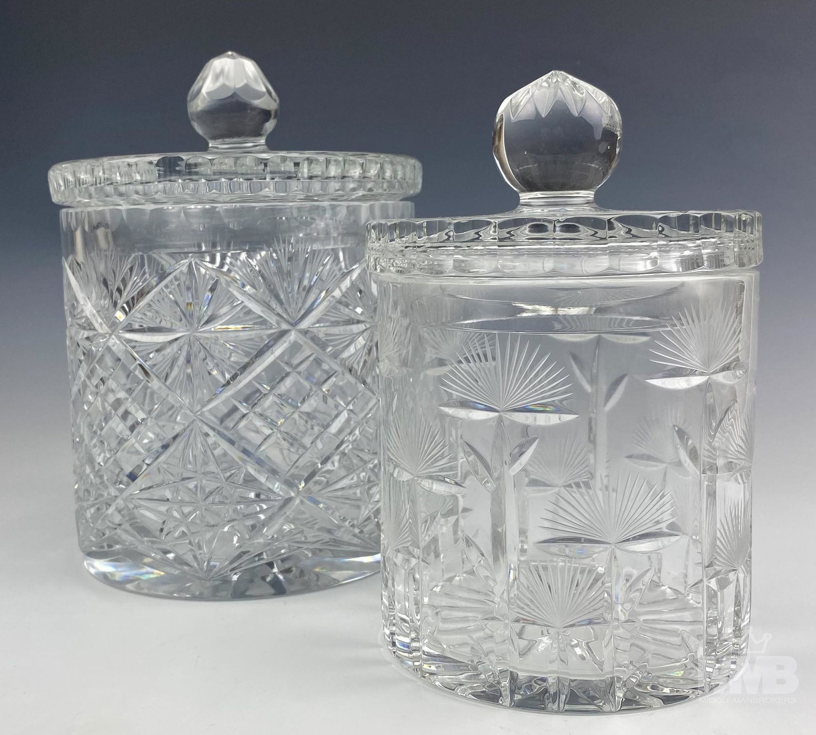Crystal Biscuit Barrel Cracker Lidded Cookie Jars (1 of 10)