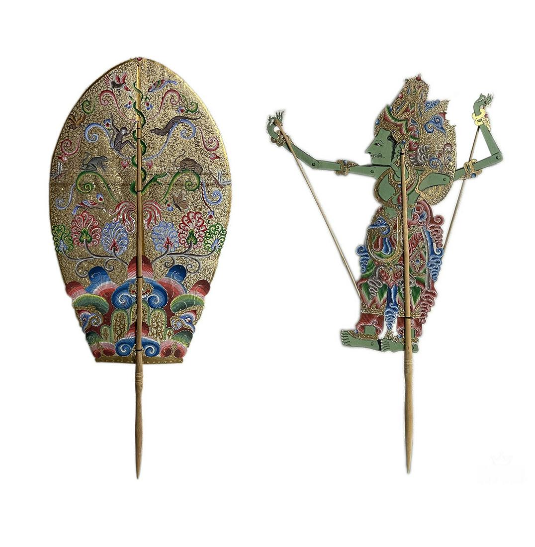 Pair Framed Wayang Kulit Indonesian Shadow Puppets (1 of 8)