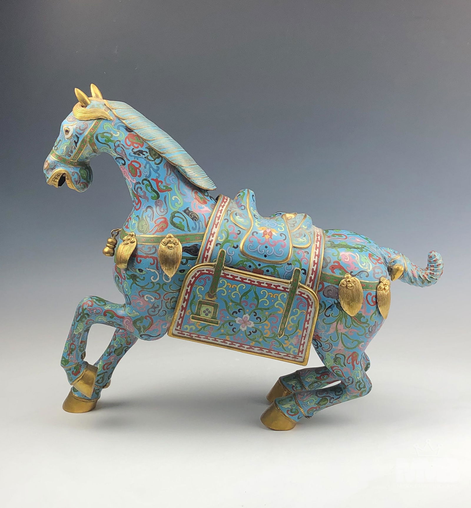 Chinese Tang Style Cloisonne Brass Horse Sculpture (1 of 4)