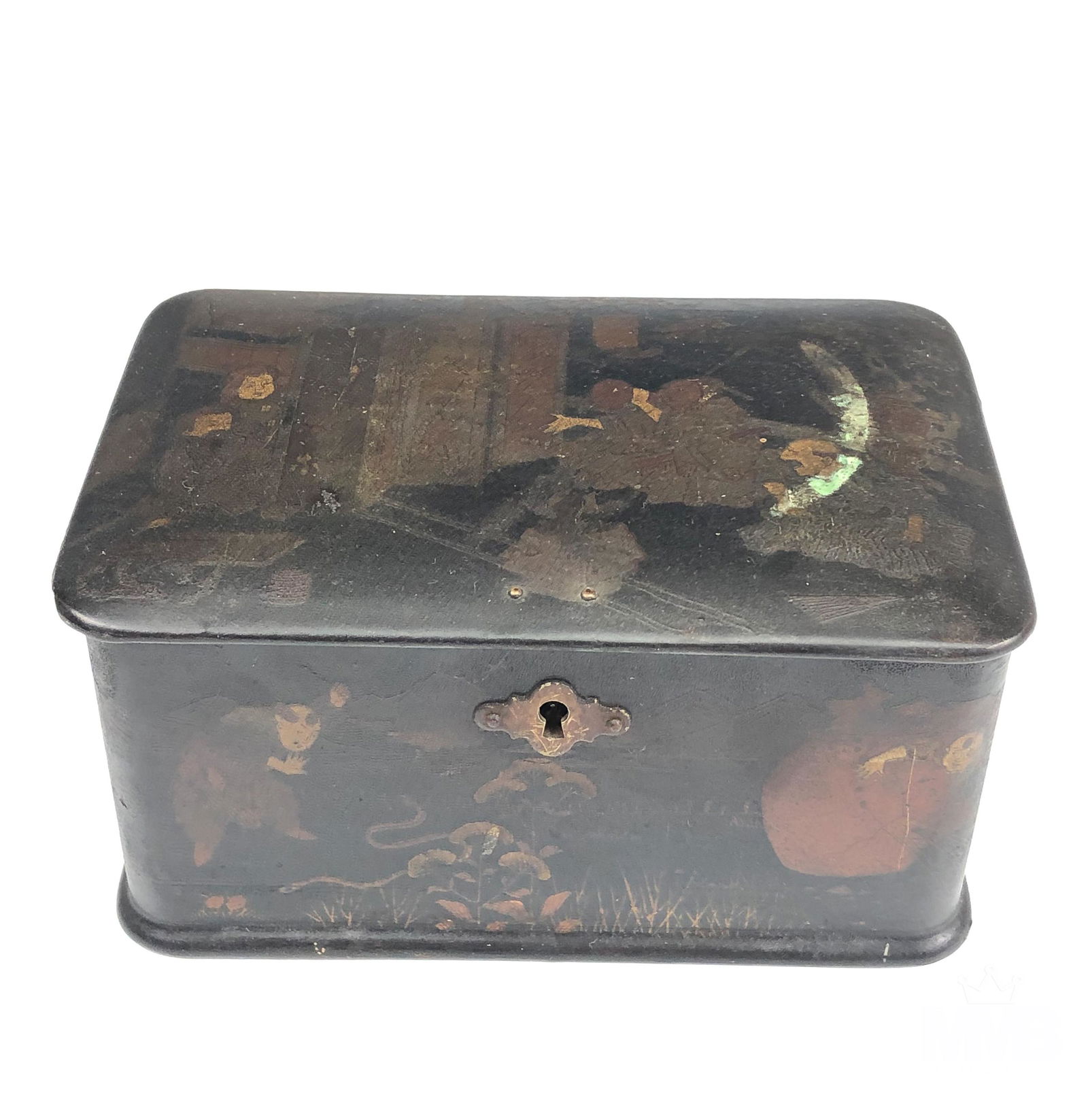 Chinese Hand Painted Hinged Lacquer Trinket Box (1 of 7)
