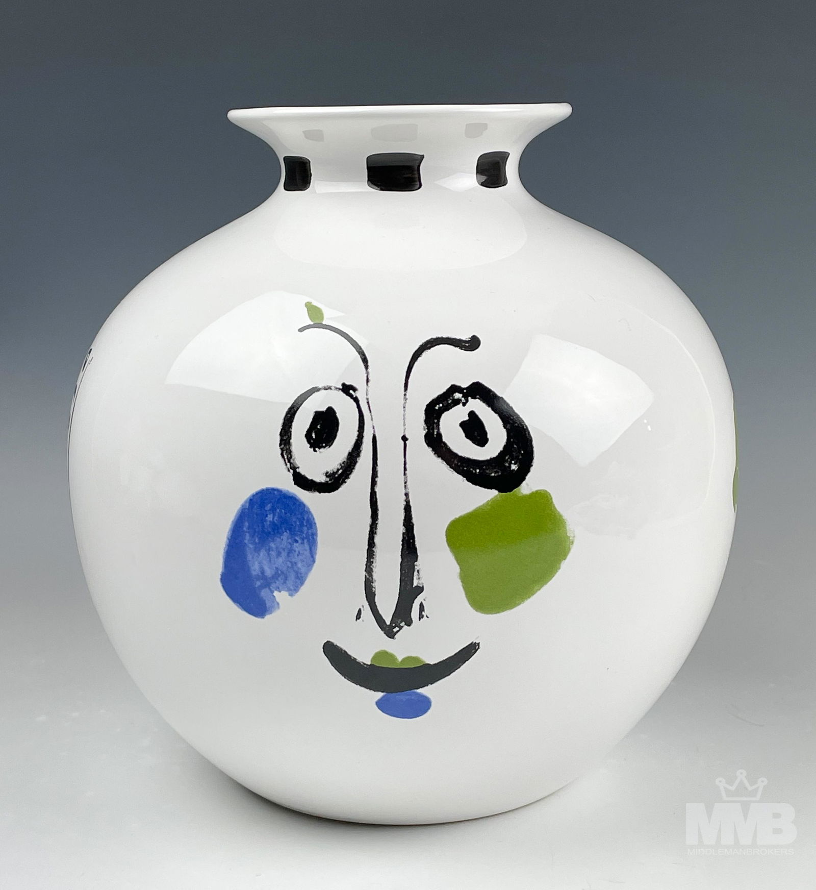 Modern Glazed Pottery Portraits Vase after Picasso (1 of 6)