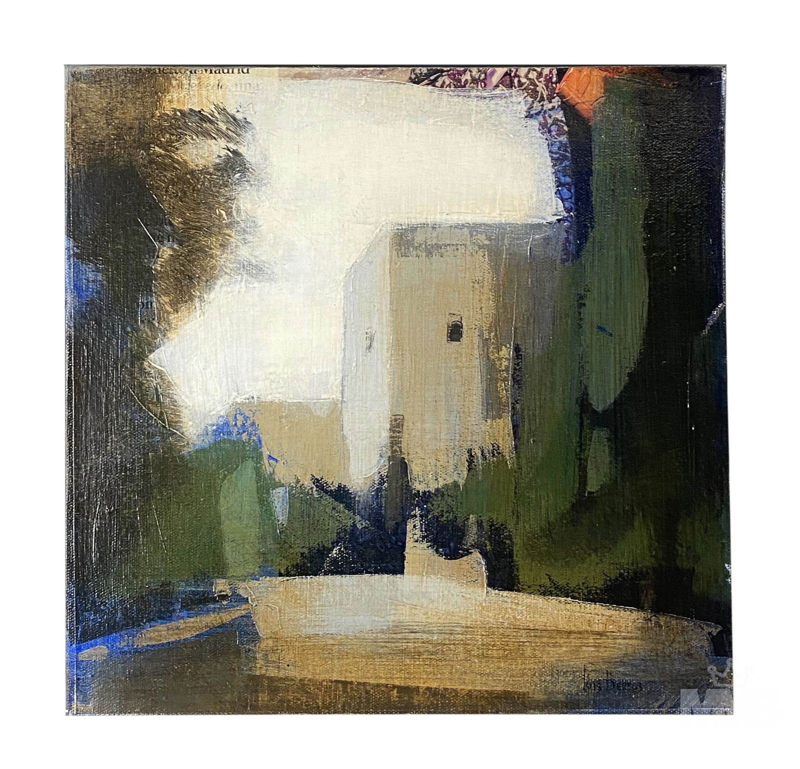 Luis Bertos Mixed Media Modernist Oil Painting #1 (1 of 4)