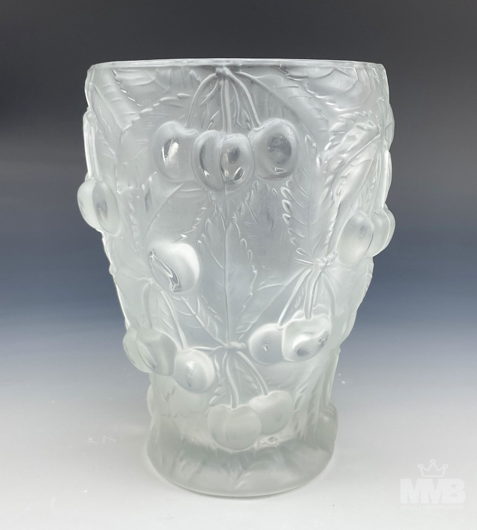 Bohemian Czech Crystal Art Deco Frosted Glass Vase (1 of 4)