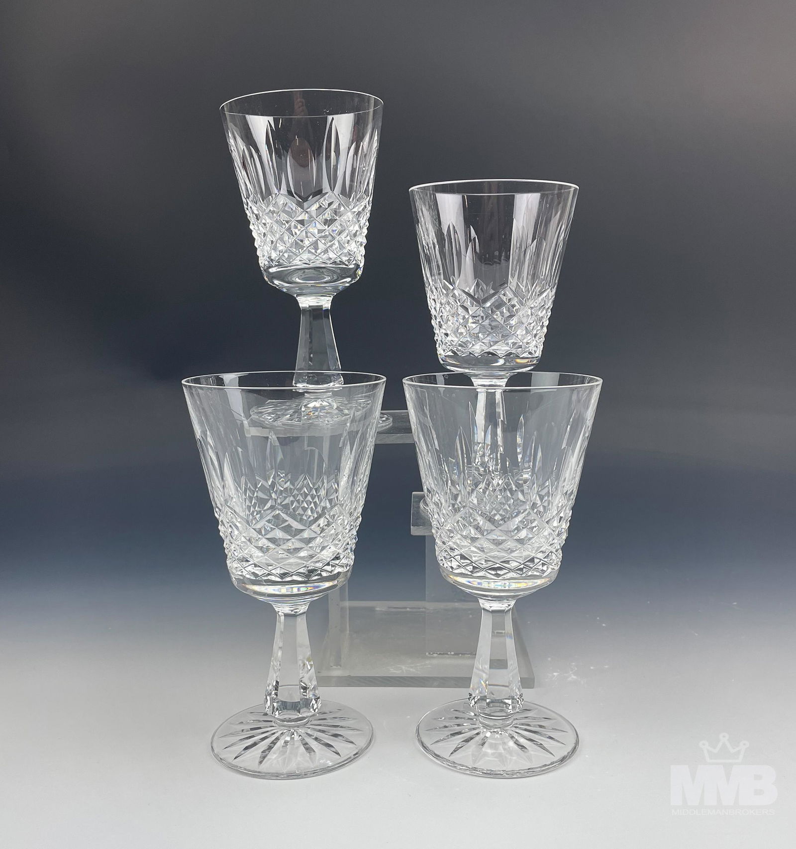 4 Waterford Cut Crystal Kenmare Water Goblets # 2 (1 of 5)