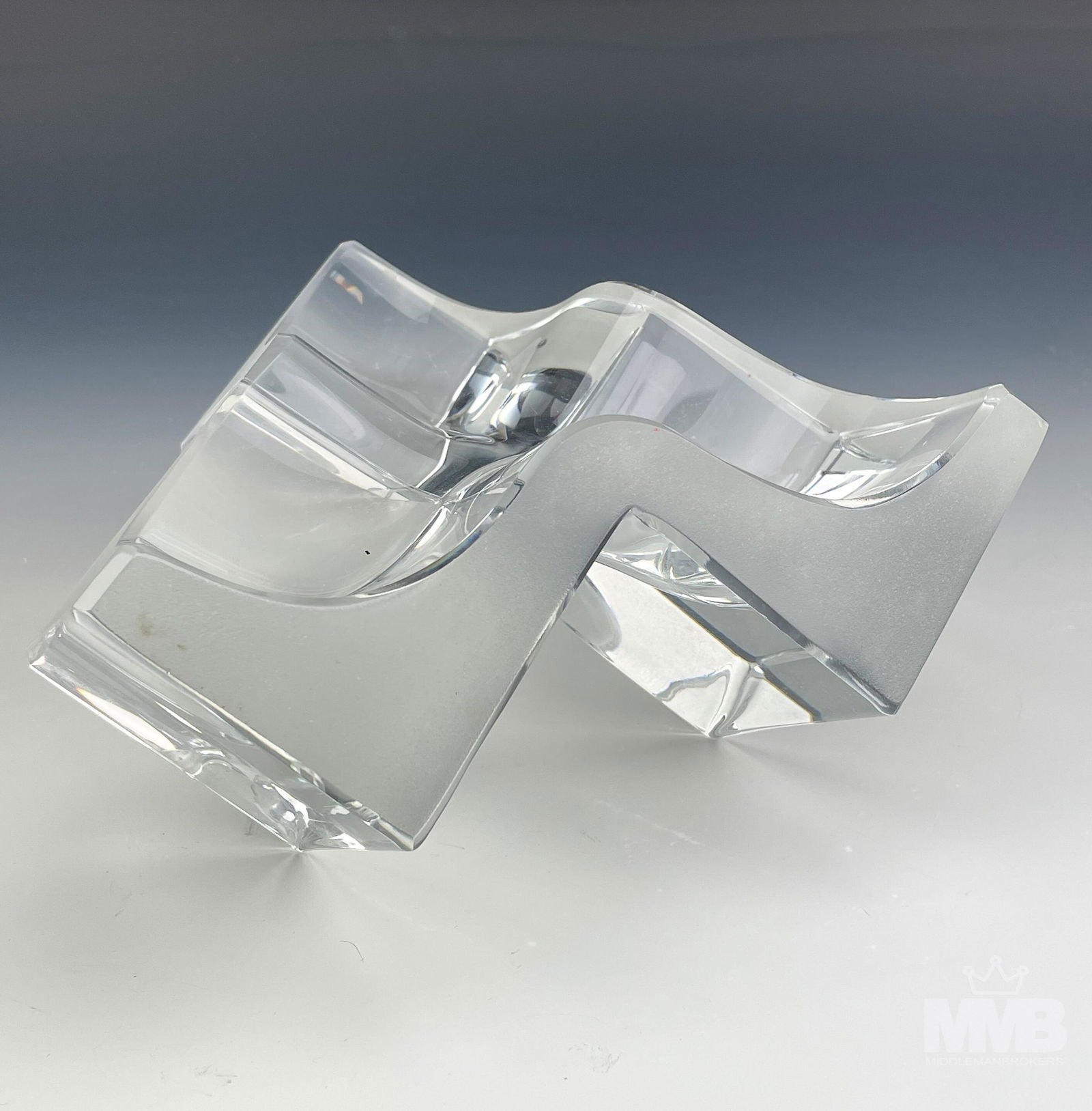 Daum France Geometric Crystal Ashtray Sculpture (1 of 5)