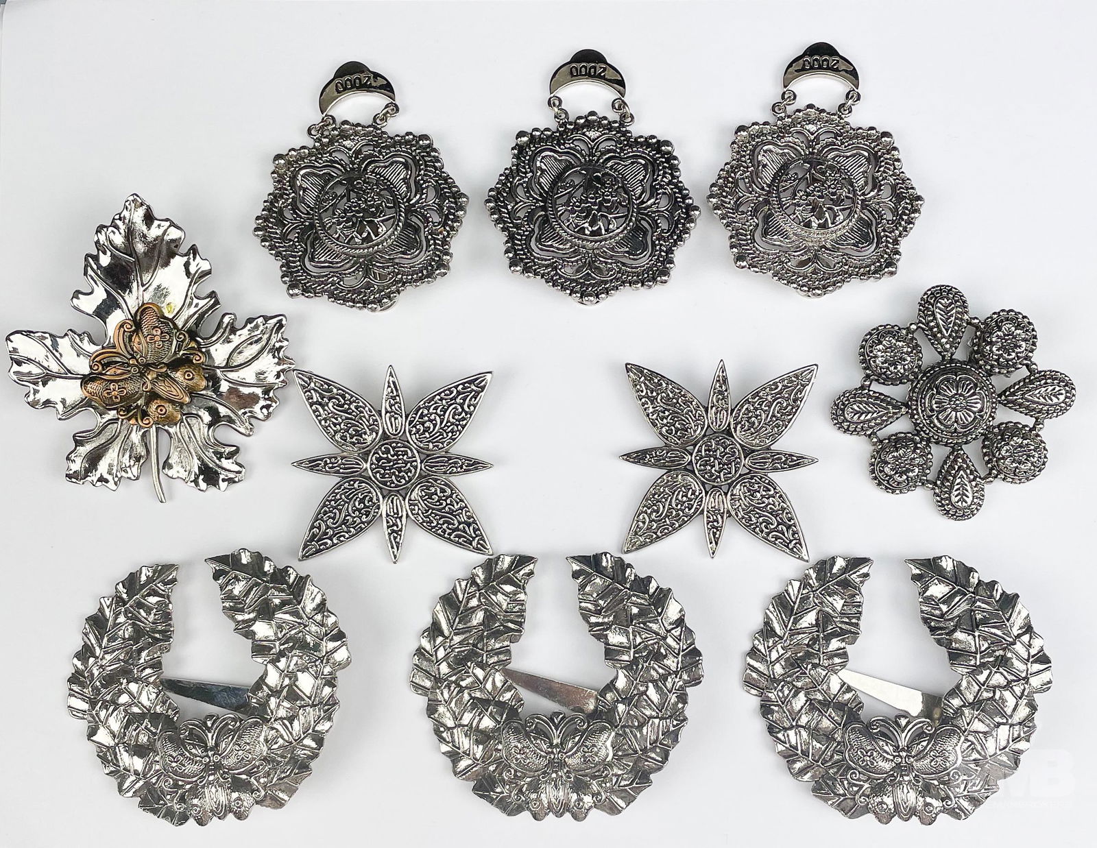 Lot Sylvia Dahl & John Hardy Silvertone Scarf Clip (1 of 6)