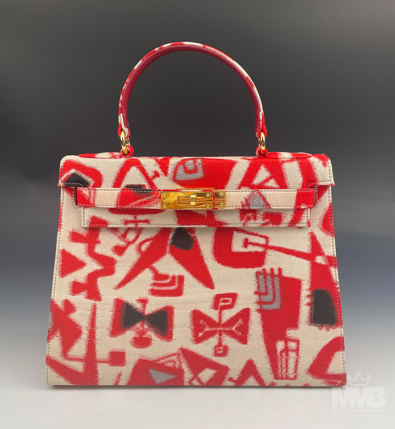 Abstract Silk Purse w Cashmere Lined Shoulder Wrap (1 of 6)