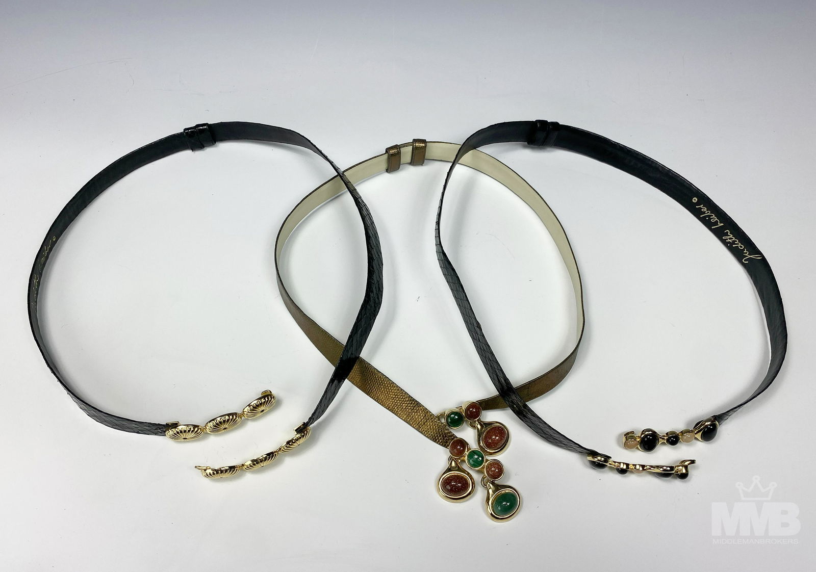 3 Judith Leiber Snake Skin Luxury Designer Belts (1 of 6)
