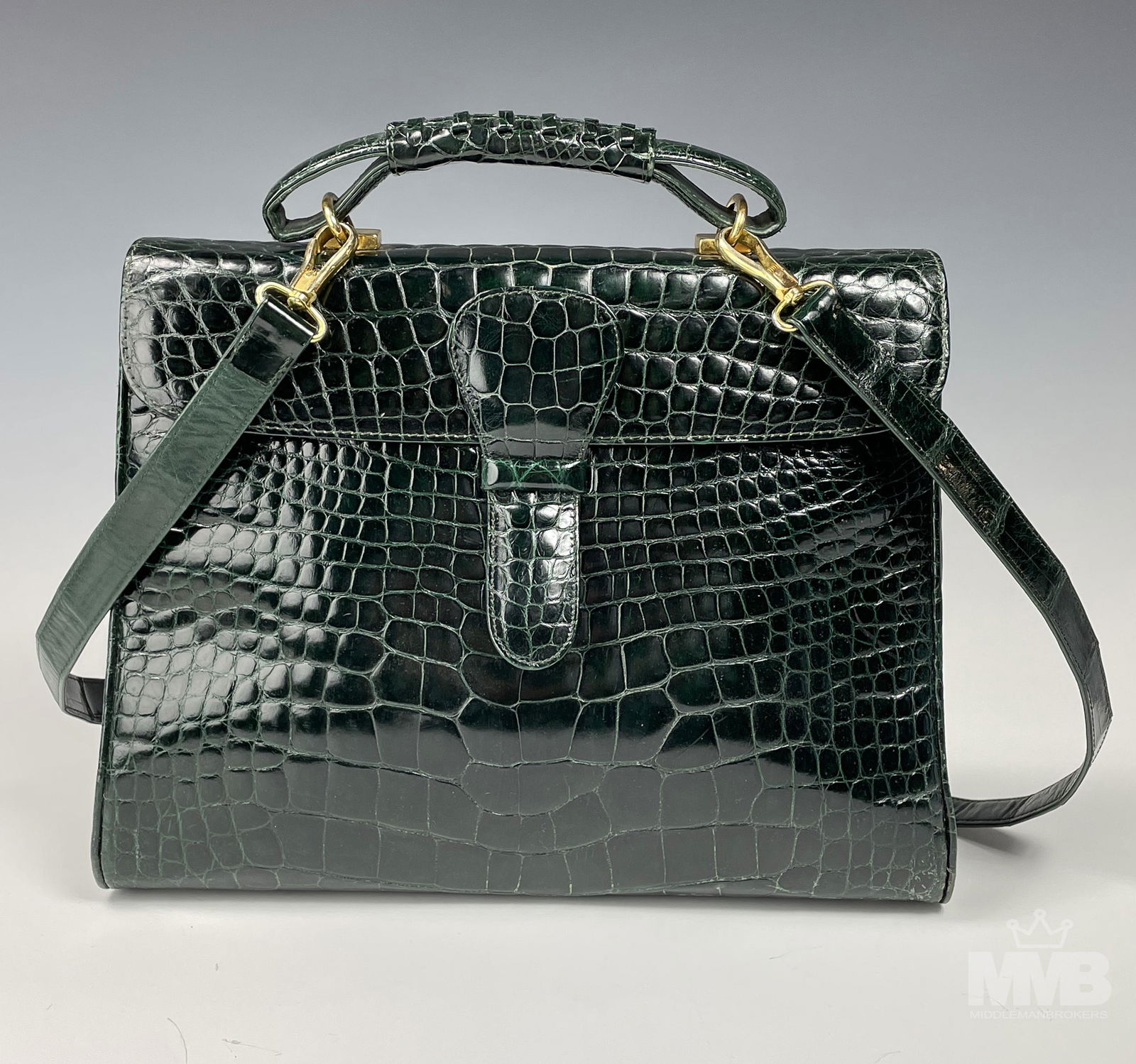 Maxima Alligator Leather Kelly Style Designer Bag (1 of 6)
