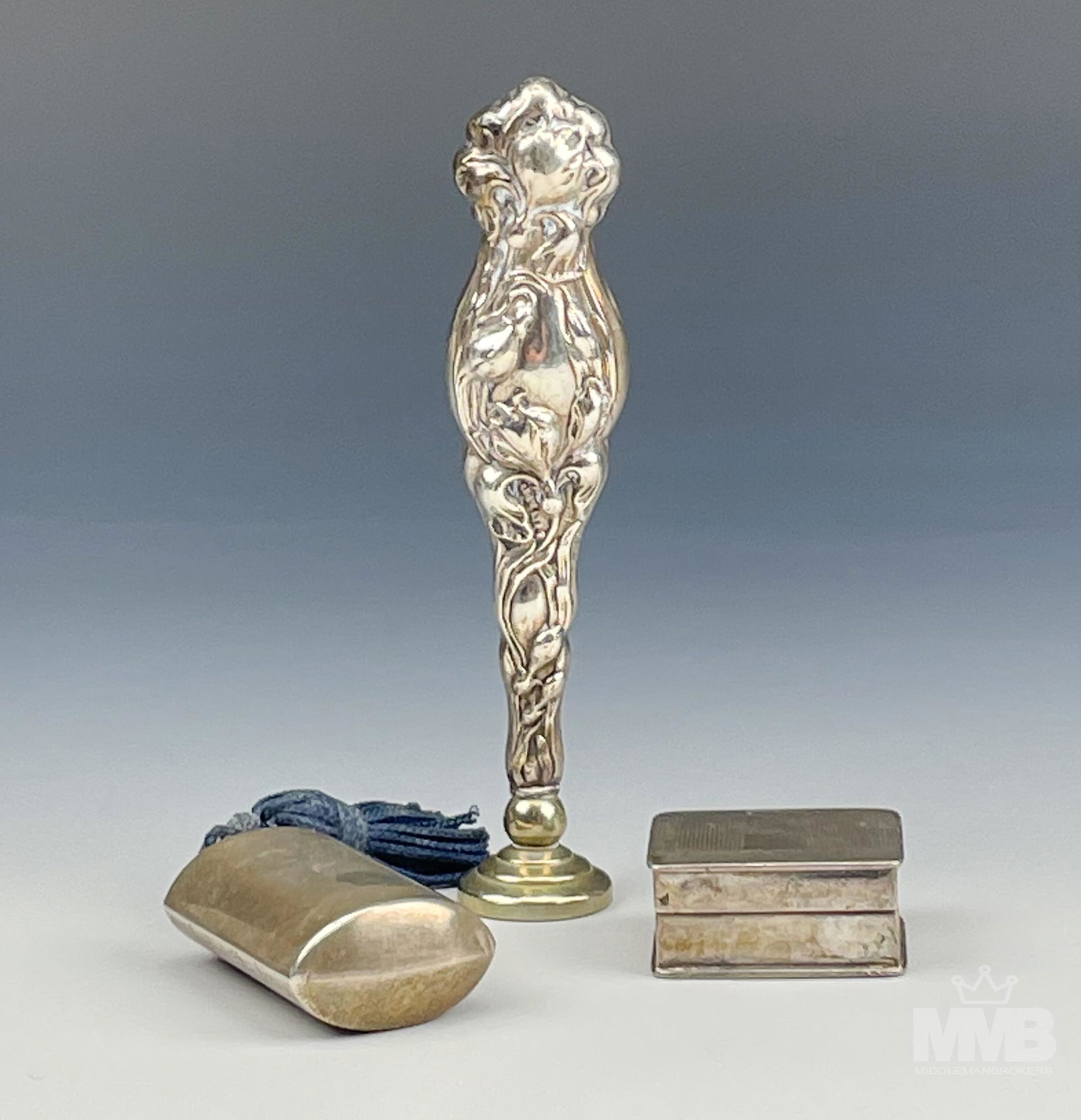 Sterling Silver 925 Pill Box Scent Bottle Wax Seal (1 of 5)